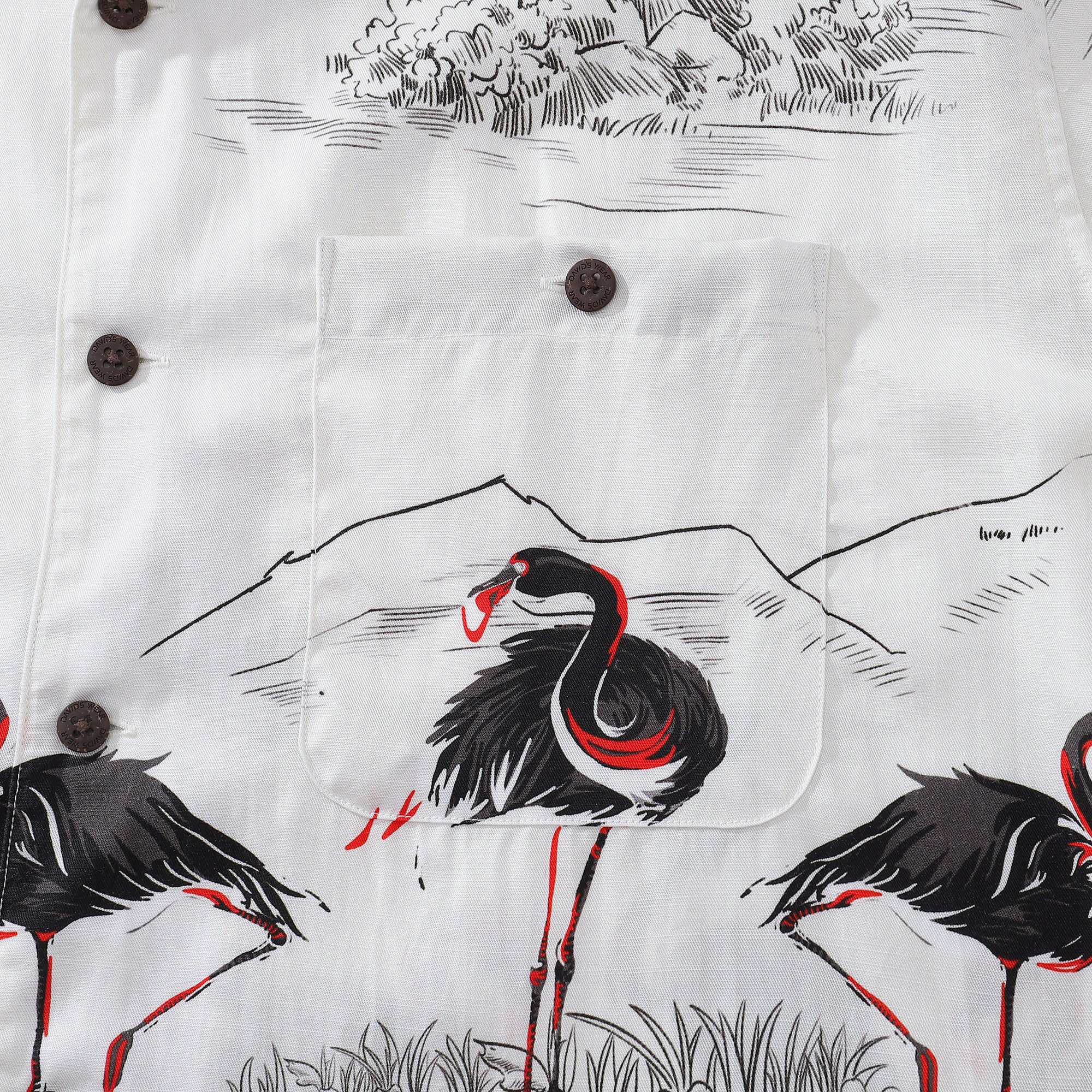 Hawaiian Shirts For Men 1950s Vintage Flamingo Print Short Sleeve Aloha Shirt By Sylvia