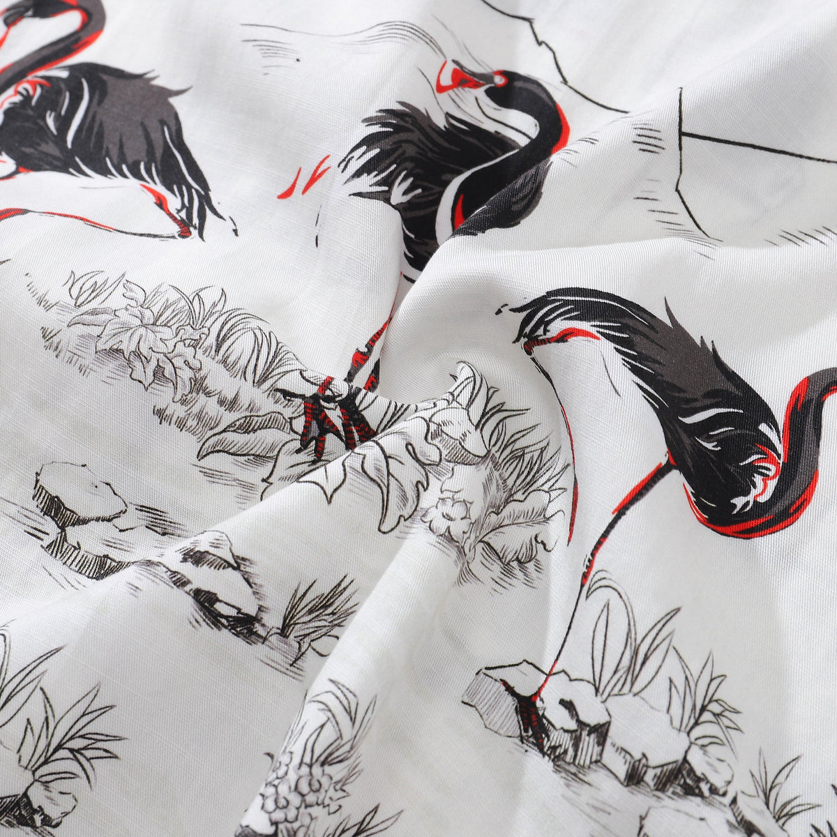 Hawaiian Shirts For Men 1950s Vintage Flamingo Print Short Sleeve Aloha Shirt By Sylvia