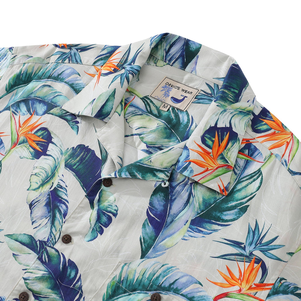 Hawaiian Shirt For Men Fantasy of the Paradise Bird Print 1930s Vintage Shirt By Amy
