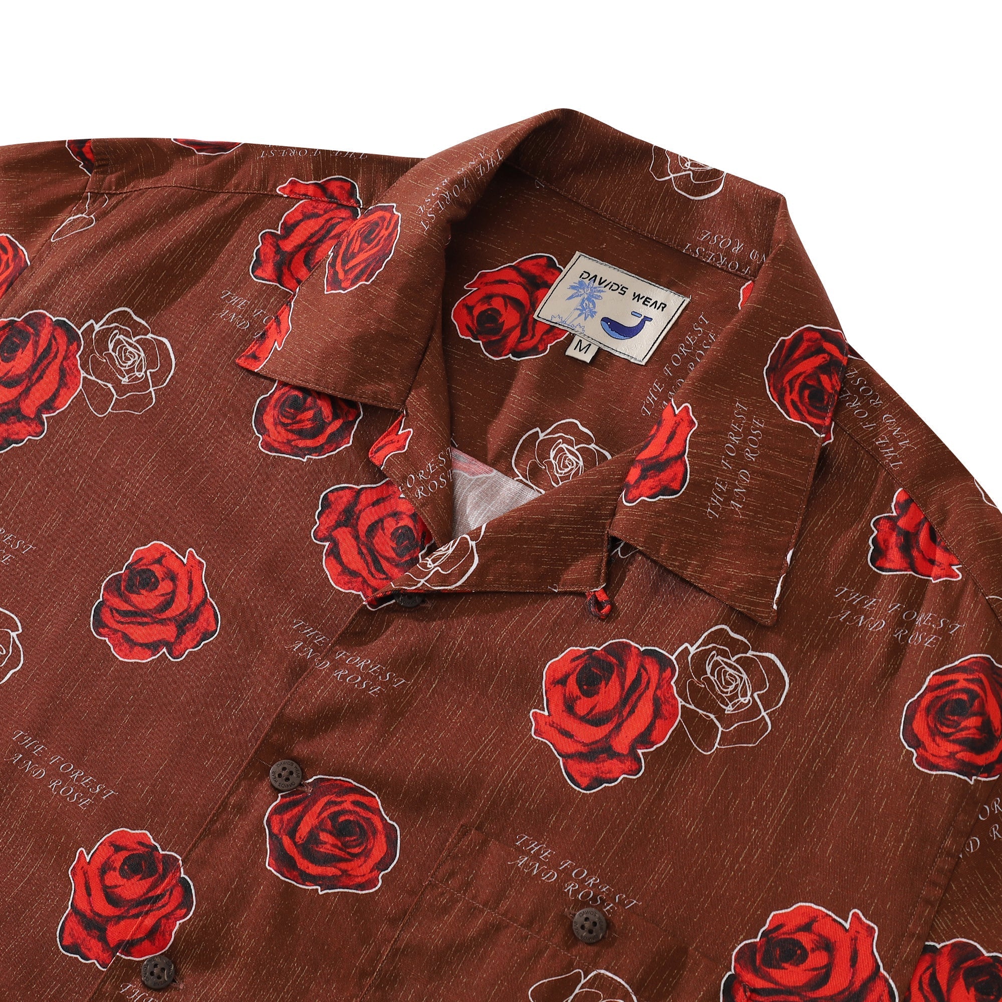 Valentine's Day Hawaiian Shirts For Men Gorgeous Rose Print Shirt Short Sleeve By Sylvia