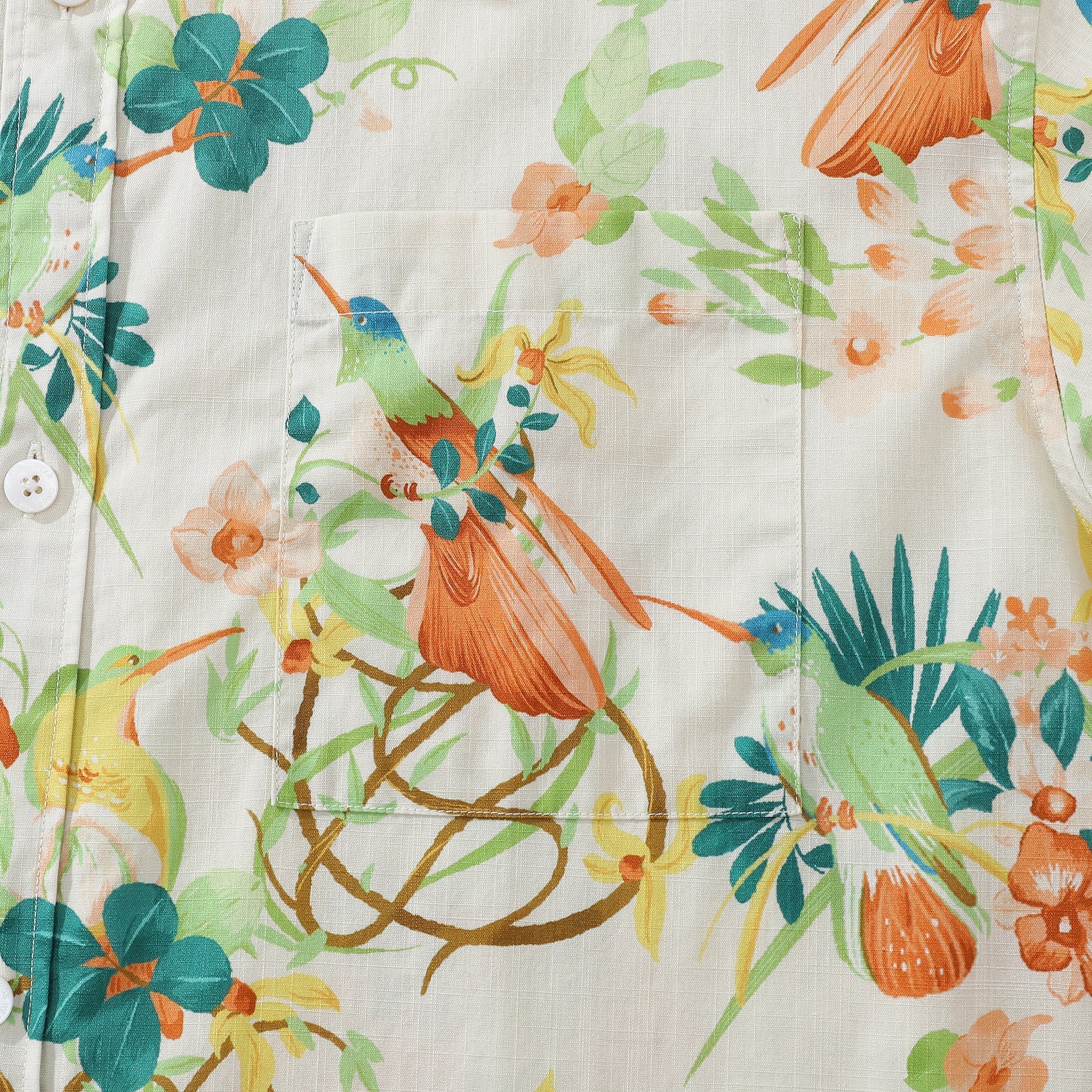 Men's Button Down Shirt Hummingbird Festival Cotton Aloha Shirt Hawaiian Shirt By Evan