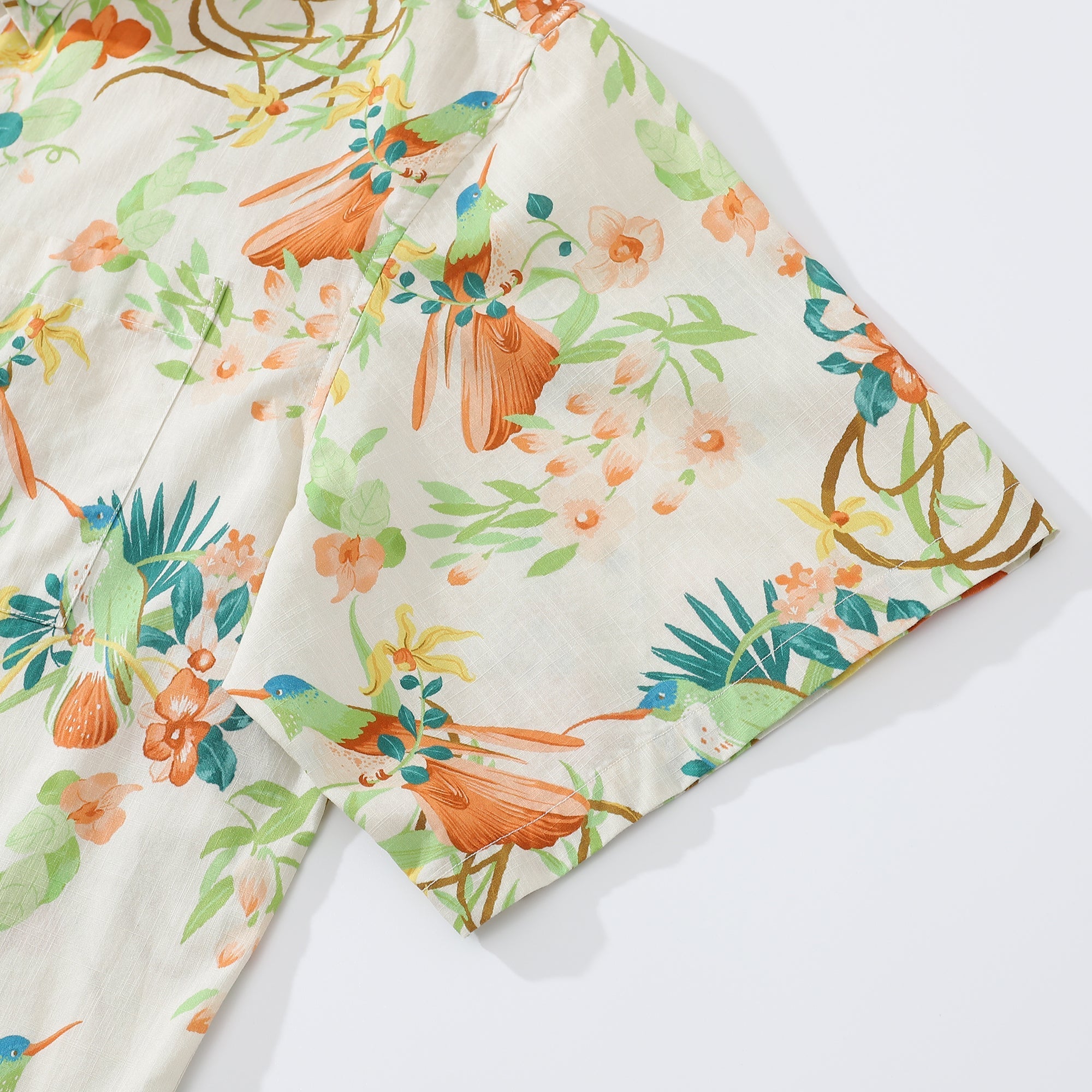 Men's Button Down Shirt Hummingbird Festival Cotton Aloha Shirt Hawaiian Shirt By Evan