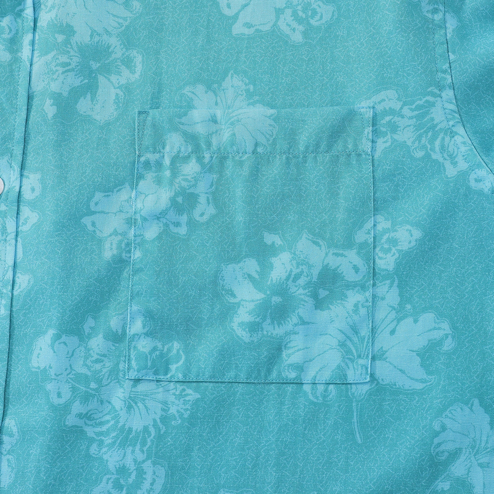 Hawaiian Shirts For Men Blue Lily Print Shirt Short Sleeve By Amy