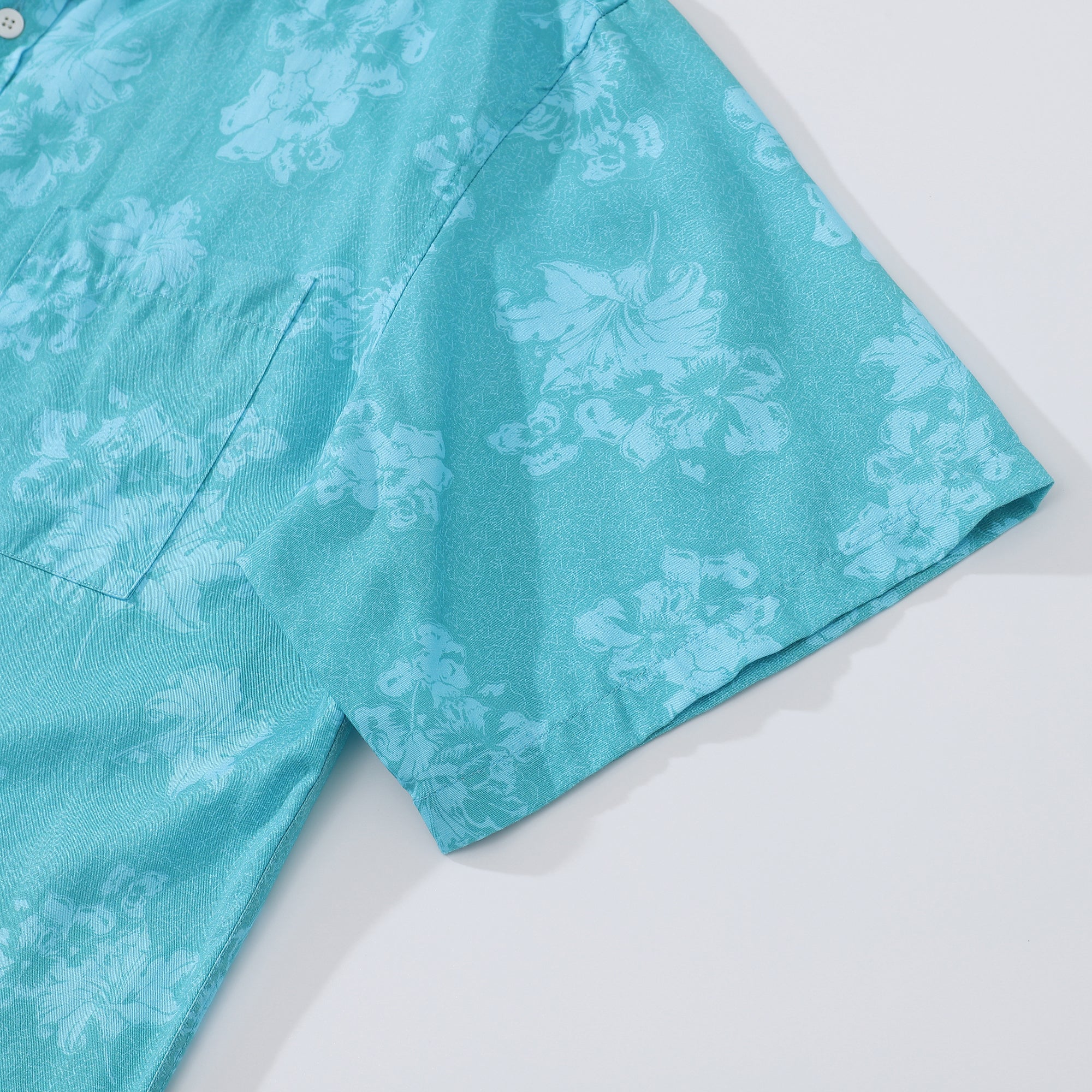 Hawaiian Shirts For Men Blue Lily Print Shirt Short Sleeve By Amy