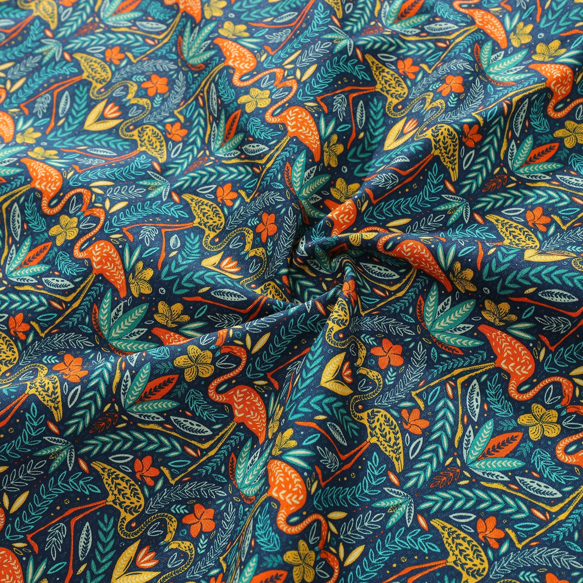Men's Hawaiian Shirt Joyful Jungle Print By Cassandra O'Leary Cotton Button-down Short Sleeve Aloha Shirt