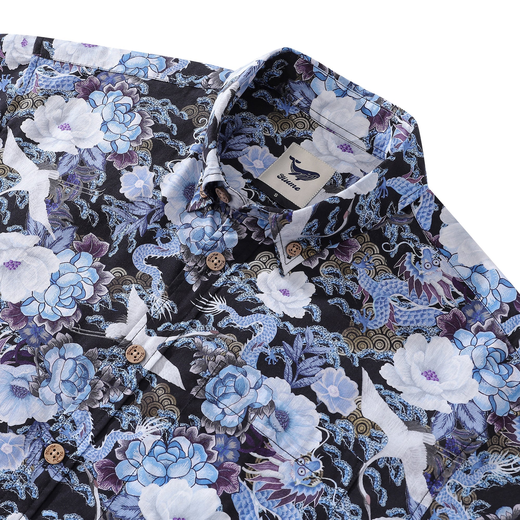 Men's Hawaiian Shirt Mystic Serenity Print Cotton Button-down Short Sleeve Aloha Shirt By Sylvia