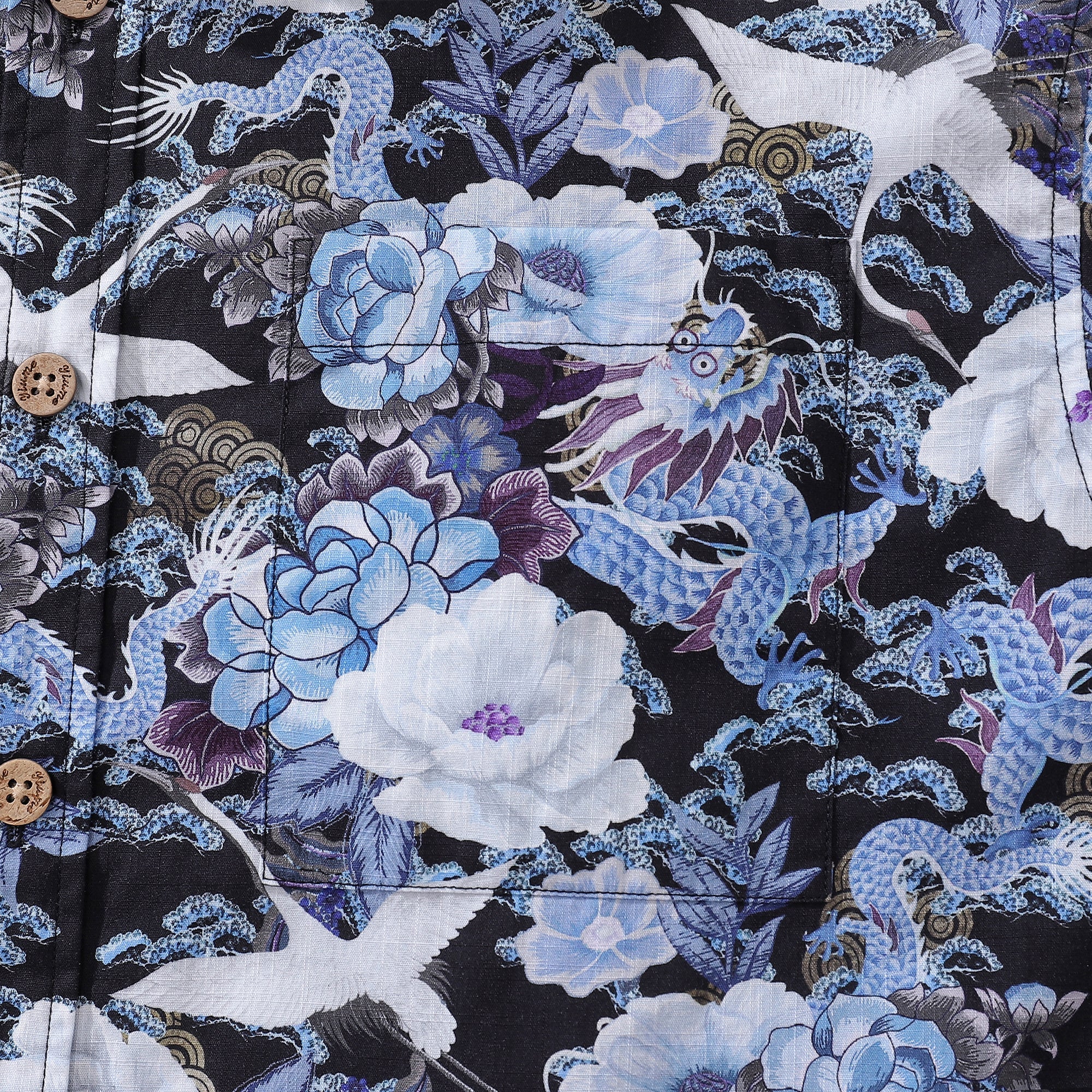 Men's Hawaiian Shirt Mystic Serenity Print Cotton Button-down Short Sleeve Aloha Shirt By Sylvia