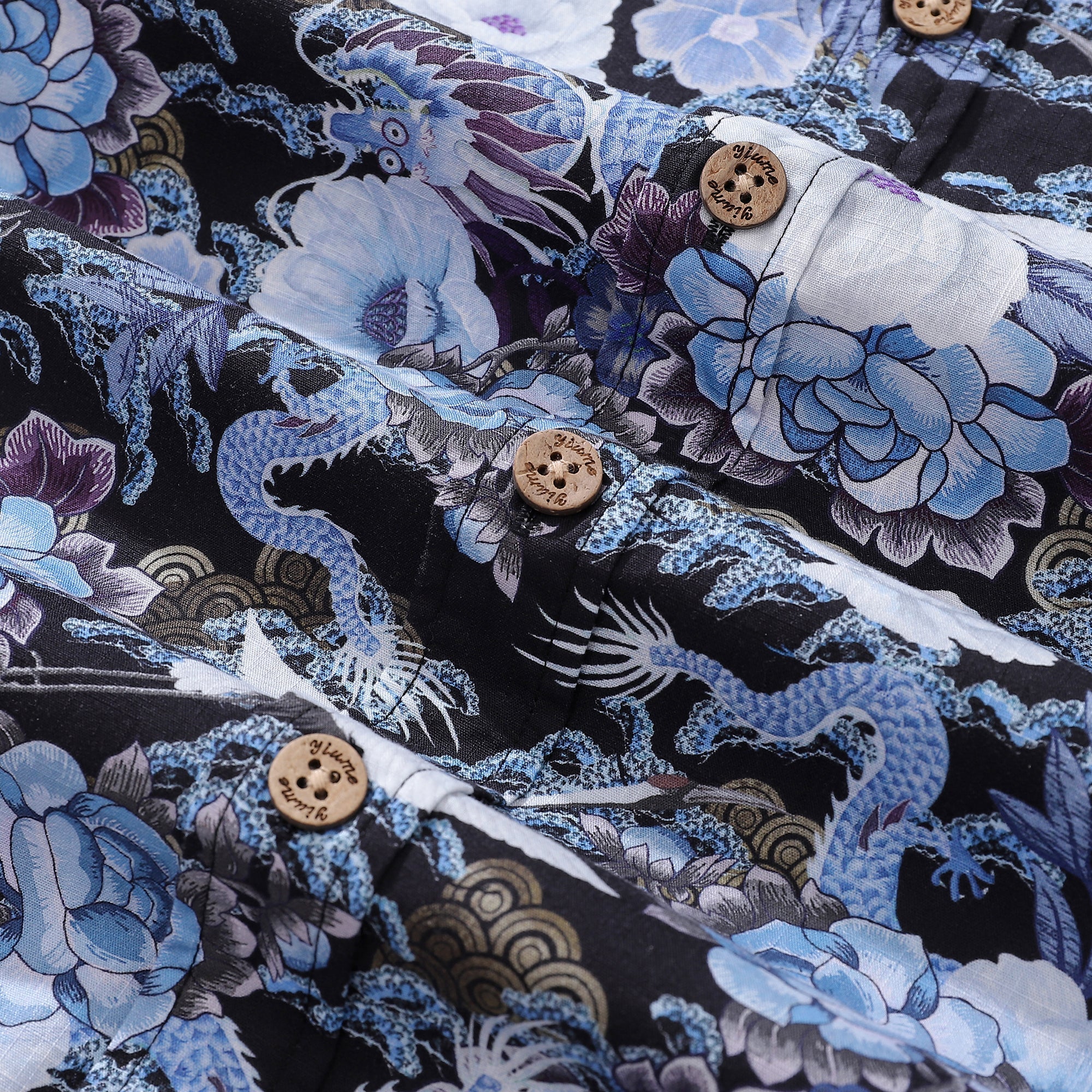 Men's Hawaiian Shirt Mystic Serenity Print Cotton Button-down Short Sleeve Aloha Shirt By Sylvia