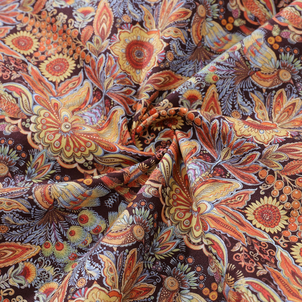 Men's Hawaiian Shirt Mystical Garden Print Cotton 1940s Vintage Short Sleeve Aloha Shirt By Sylvia