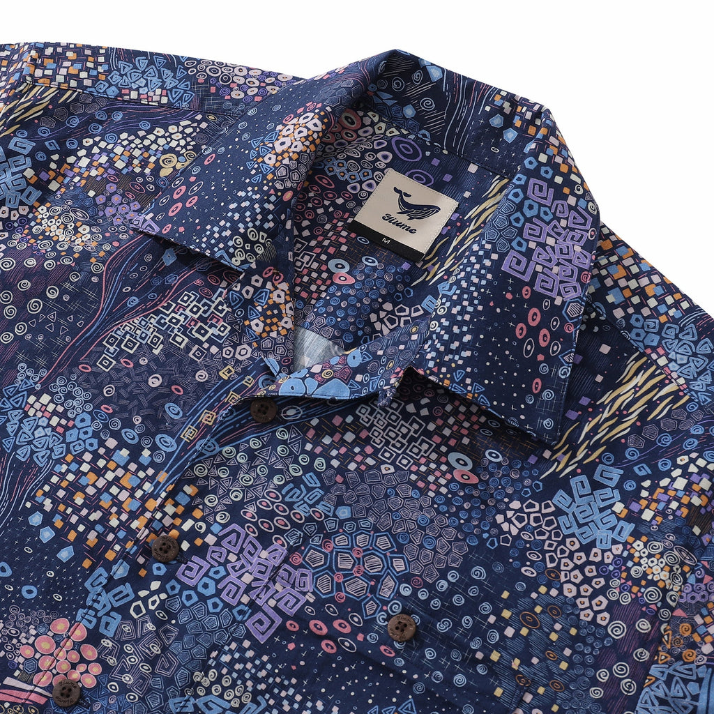 Hawaiian Shirt For Luminous Wonders Shirt Camp Collar 100% Cotton By Sherry
