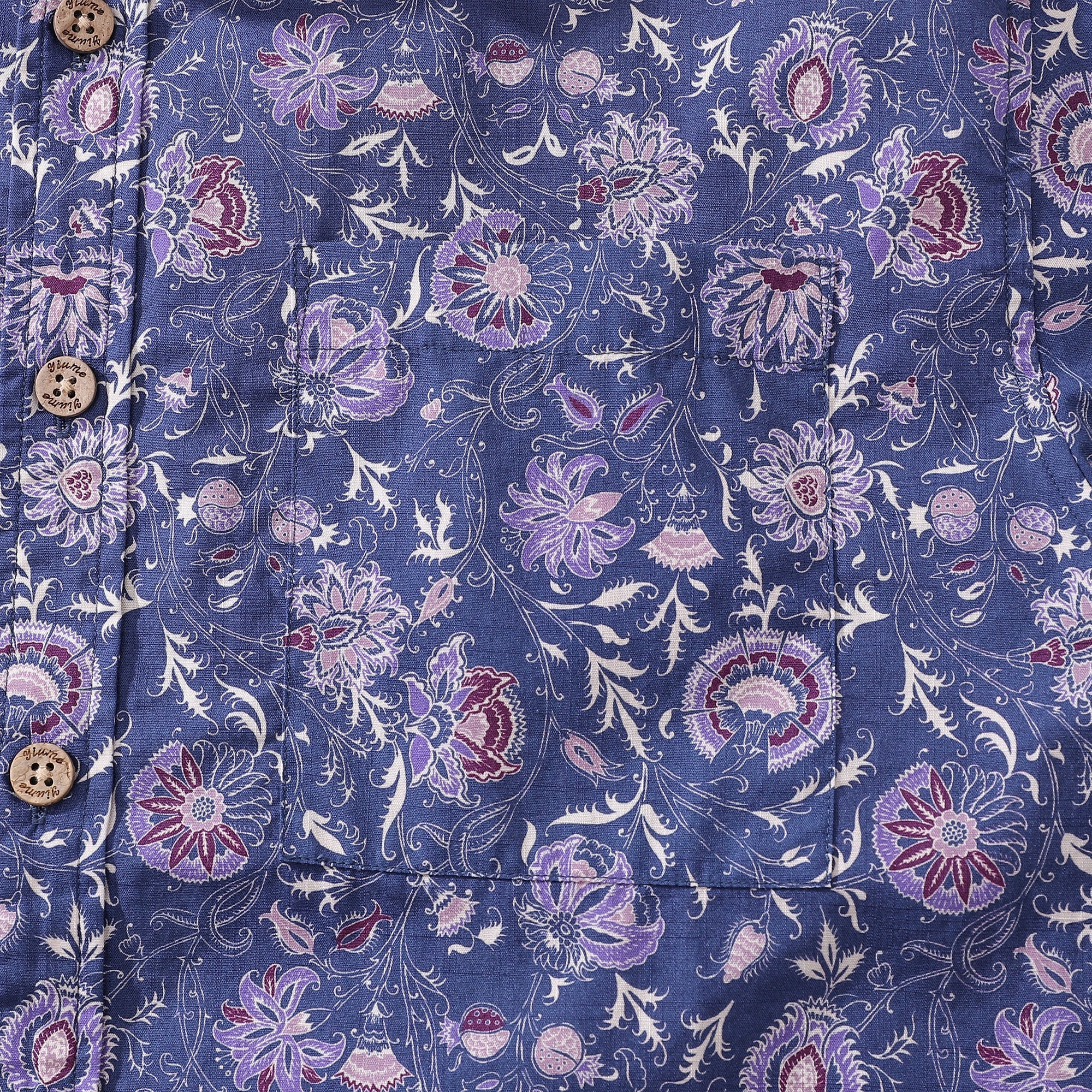 Men's Hawaiian Shirt Mystic Flowers Print Cotton Button-down Short Sleeve Aloha Shirt By Amy