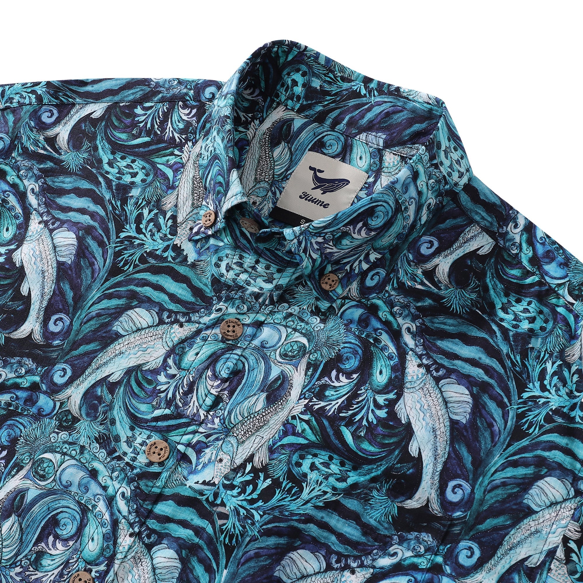 Men's Hawaiian Shirt Island Aloha Shirt Cotton Button-down Short Sleeve Shirt By Alice Brown
