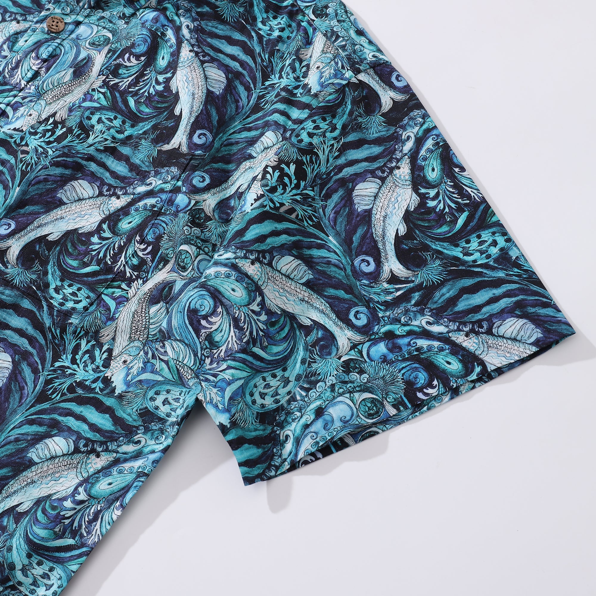 Men's Hawaiian Shirt Island Aloha Shirt Cotton Button-down Short Sleeve Shirt By Alice Brown