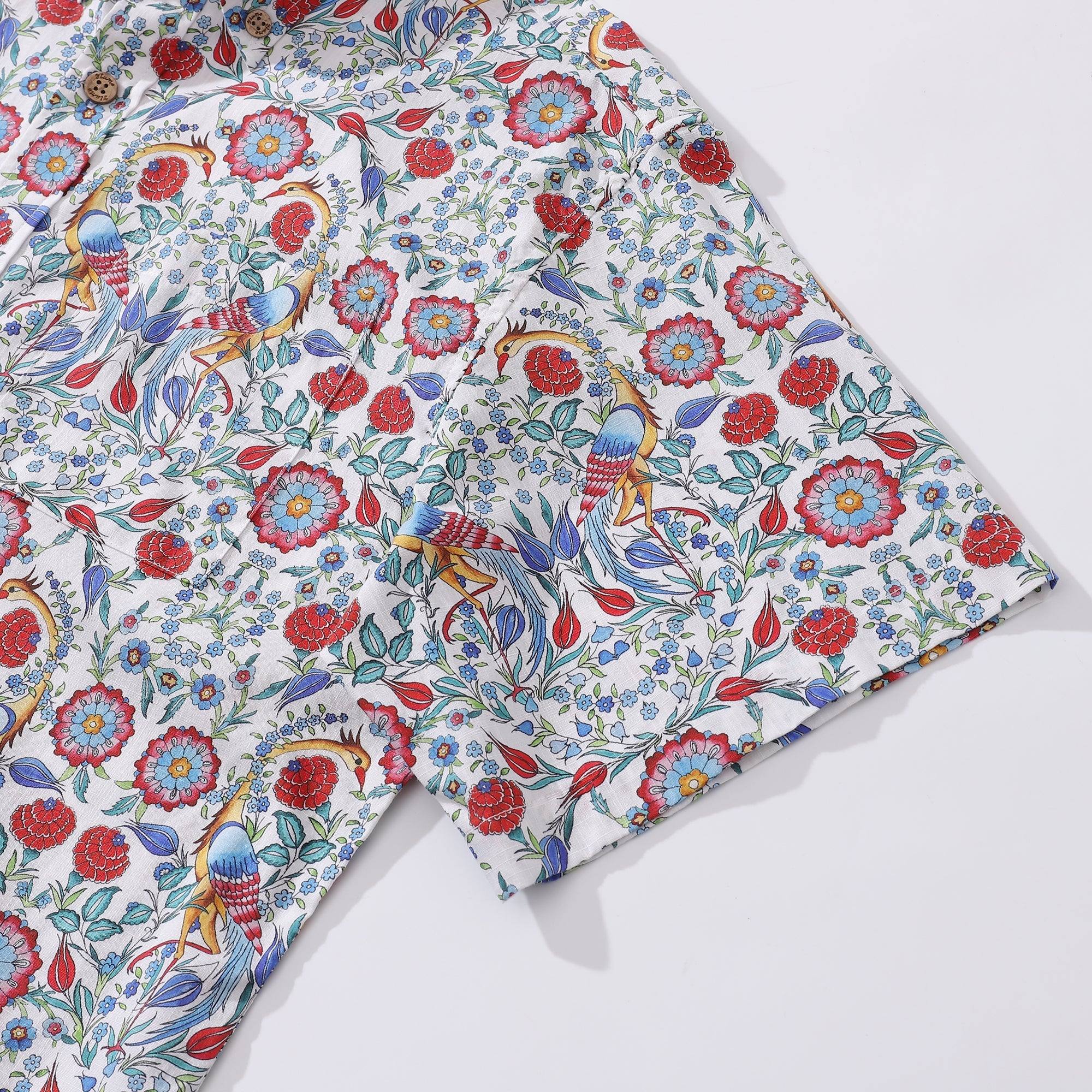Men's Hawaiian Shirt Turkish Design Art Studio Cotton Button-down Short Sleeve Aloha Shirt By GND Art Studio