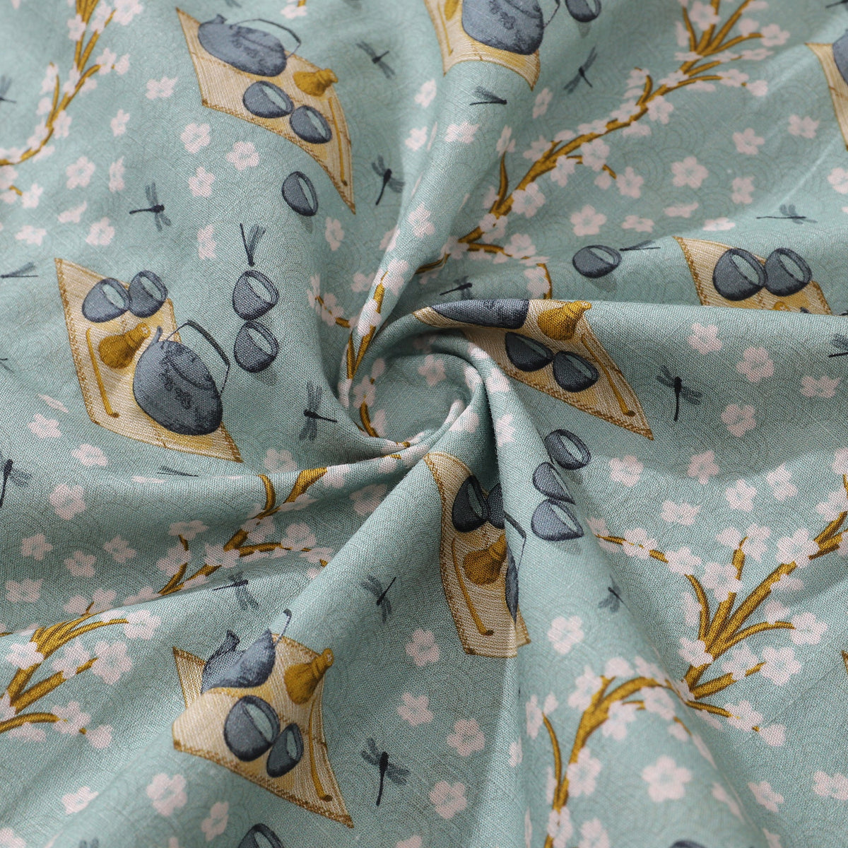 Men's Hawaiian Shirt Tea Ceremony By ME.COCO.DESIGN Cotton Button-down Short Sleeve Aloha Shirt