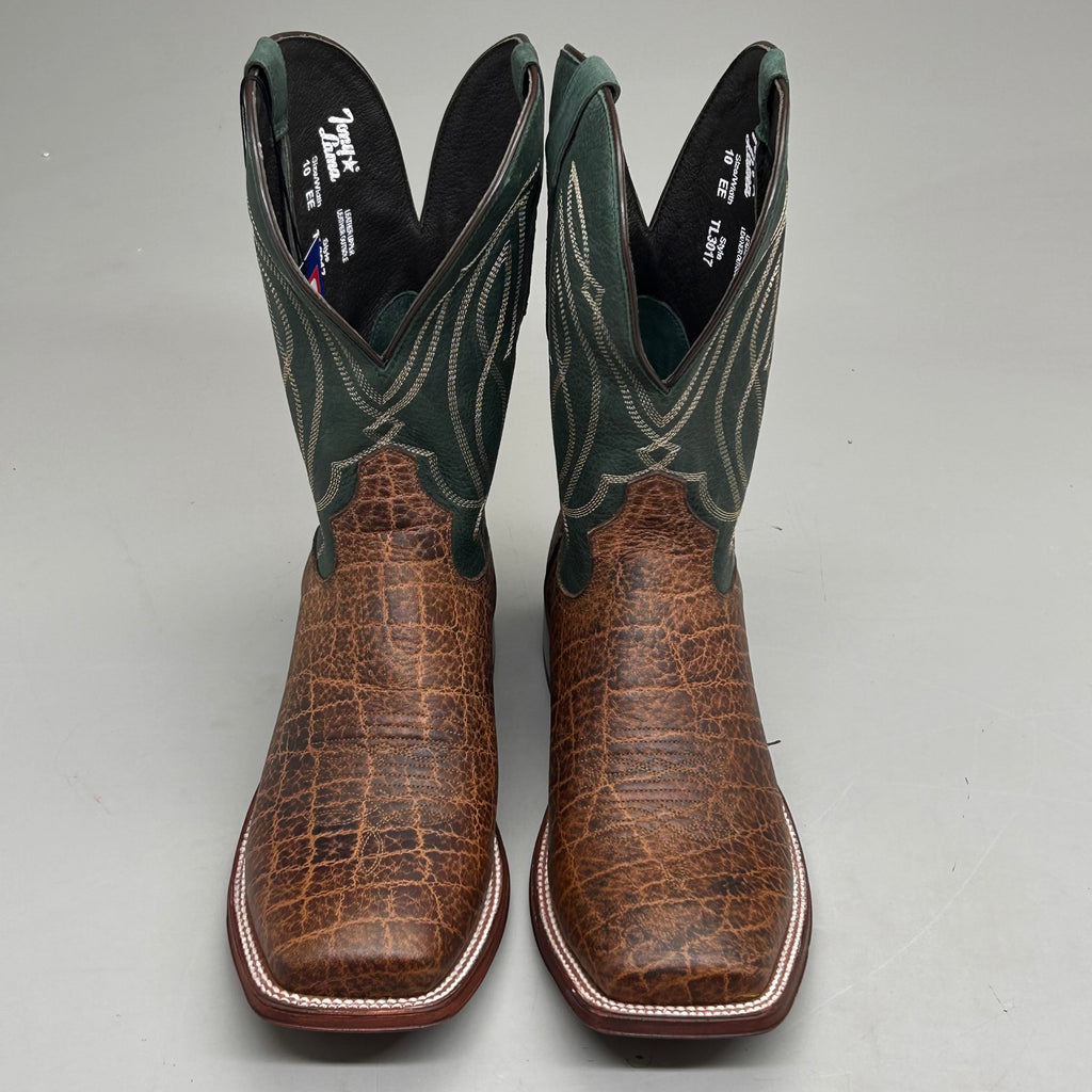 Tony Lama Tapadera Walnut Elephant Print Cowhide Style #TL317 Men's Size 11 EE