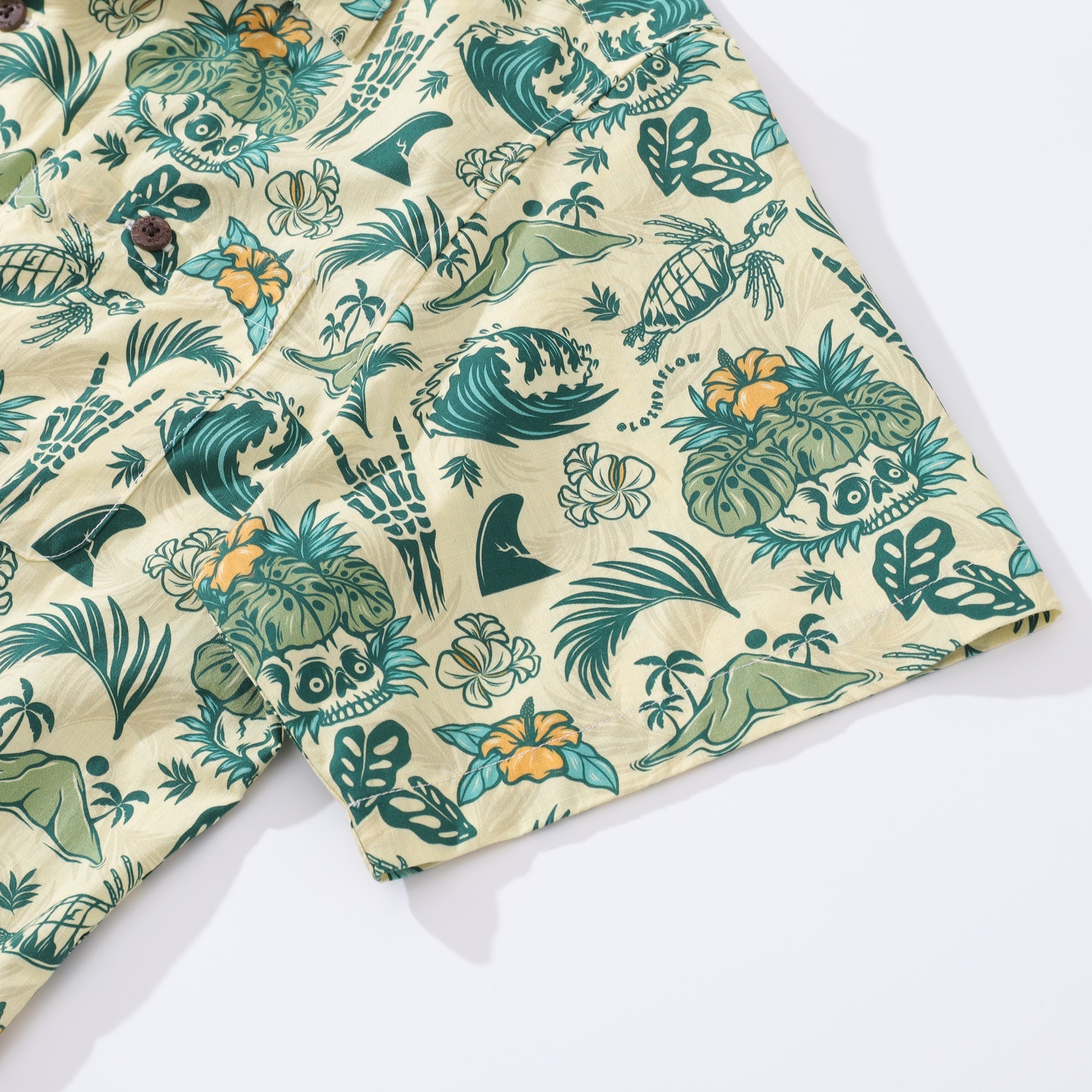 Men's Hawaiian Shirt Tropical Surf Punk Pattern By Laihha Organna Cotton Camp collar Short Sleeve Aloha Shirt