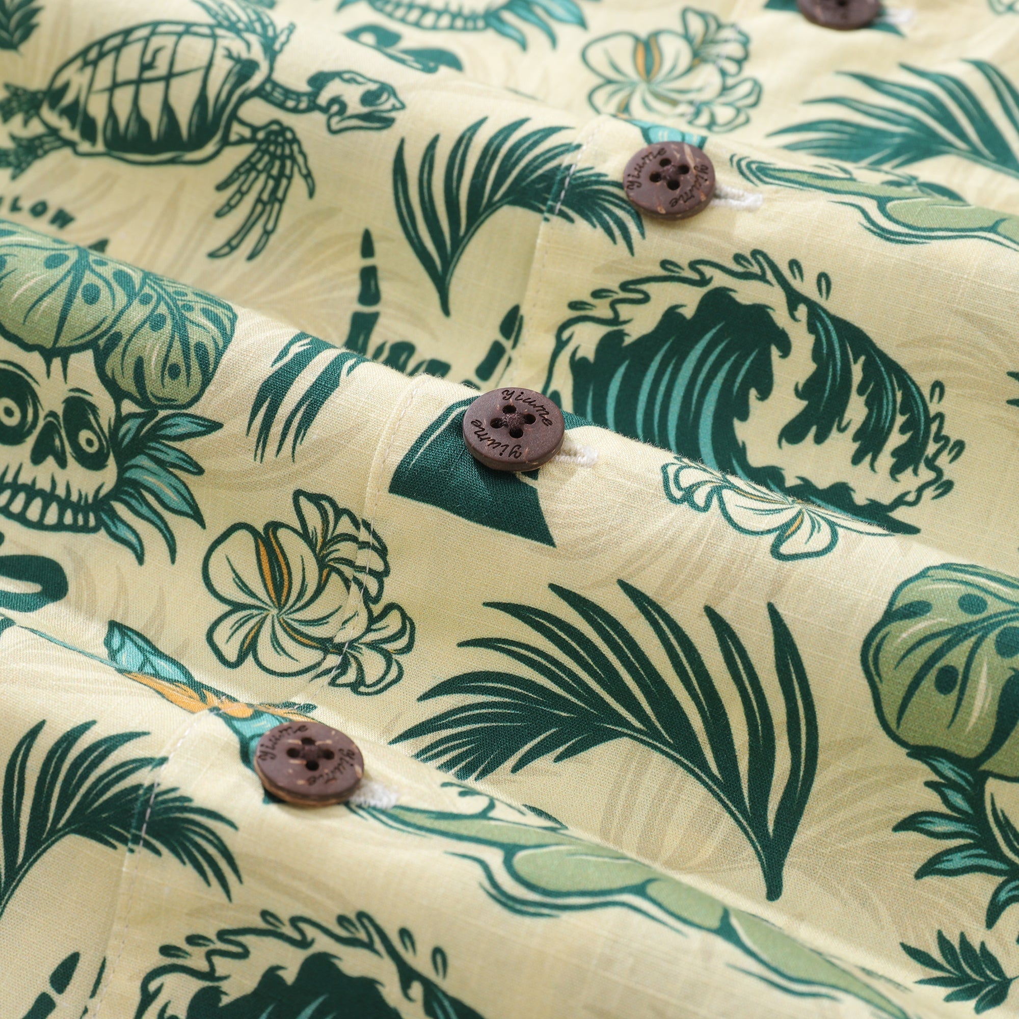 Men's Hawaiian Shirt Tropical Surf Punk Pattern By Laihha Organna Cotton Camp collar Short Sleeve Aloha Shirt