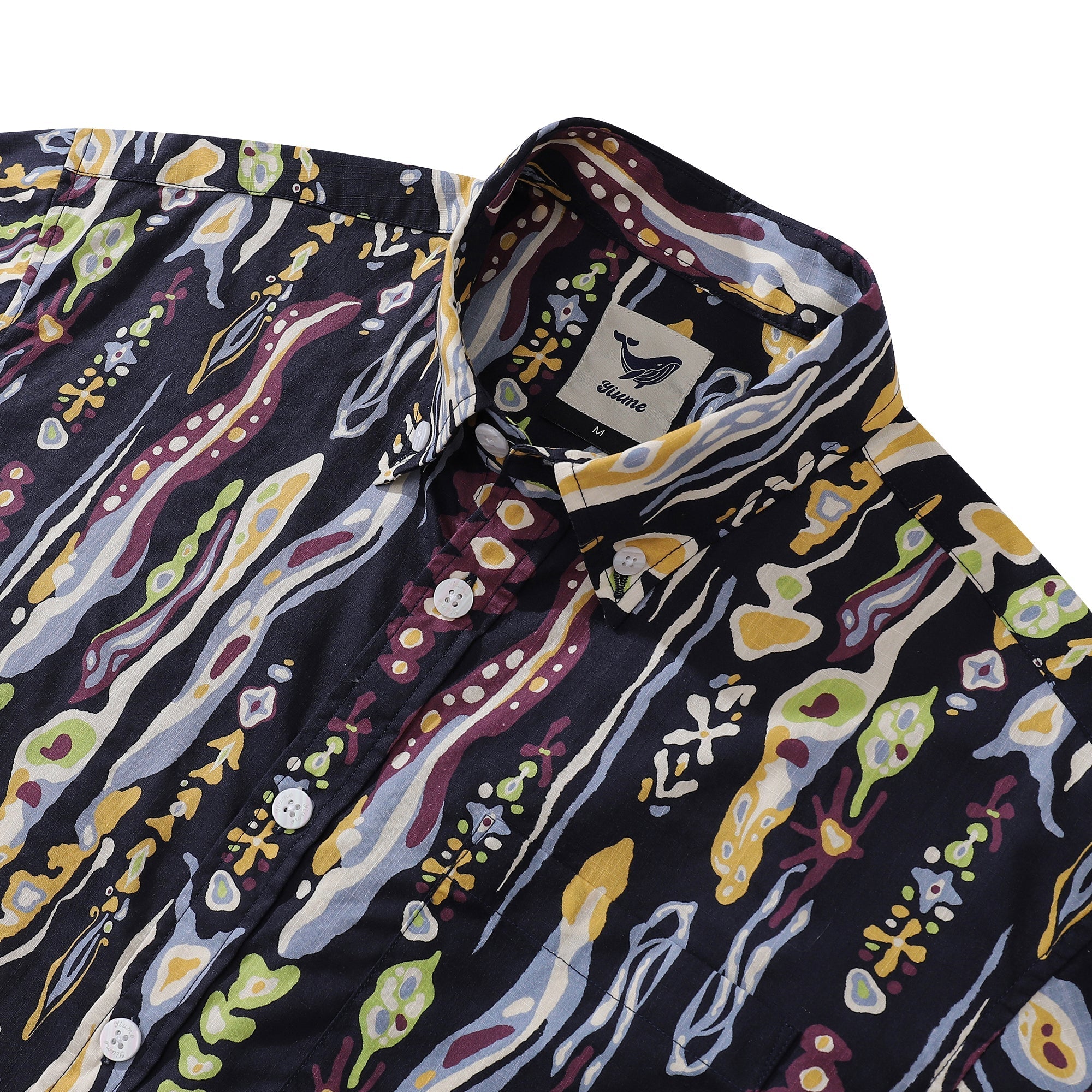 Men's Hawaiian Shirt Valley of the Worms Print Cotton Button-down Short Sleeve Aloha Shirt By Evan