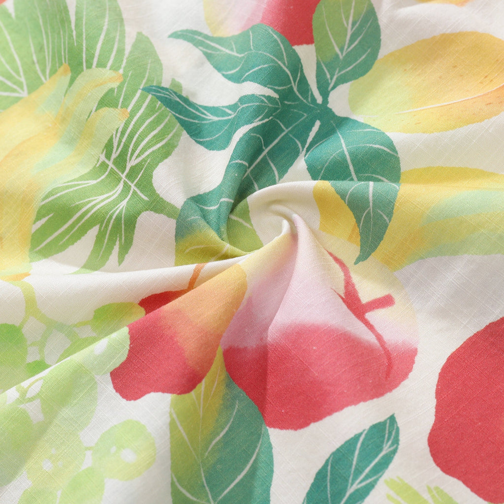 Men's Hawaiian Shirt Fruit Salad Print Cotton Button-down Short Sleeve Aloha Shirt By Evan