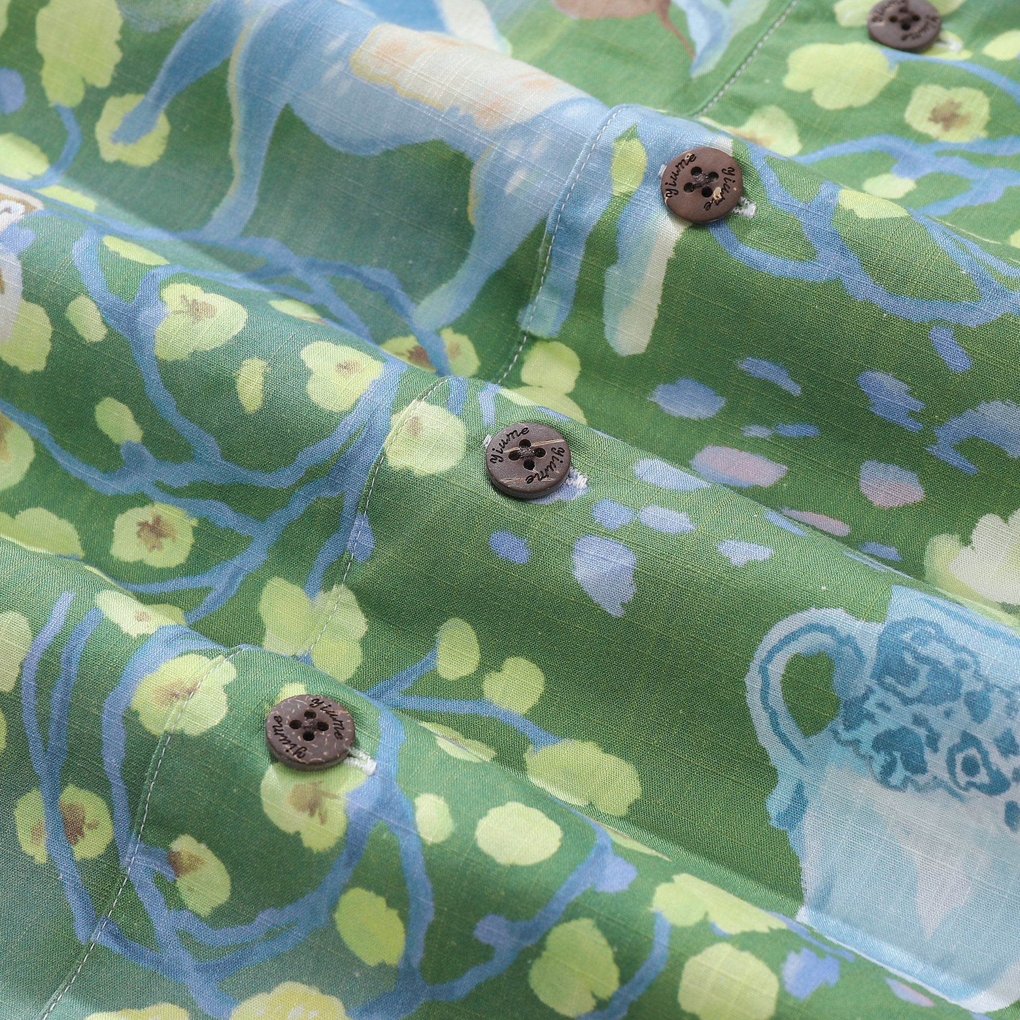 Men's Hawaiian Shirt Fantasy Garden Print Cotton Button-down Short Sleeve Aloha Shirt By Evan