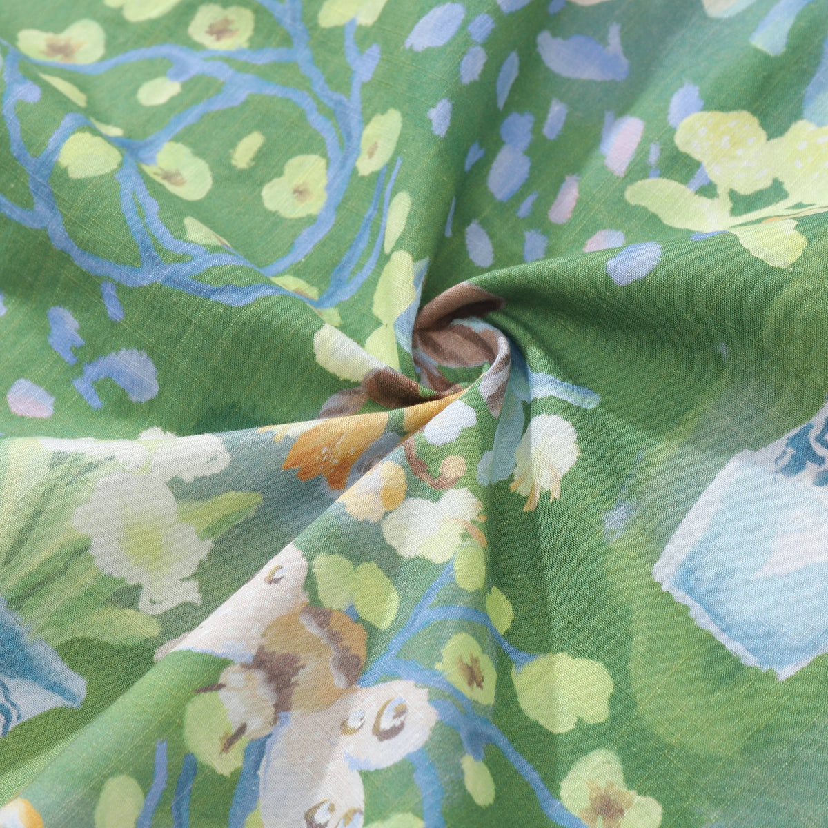 Men's Hawaiian Shirt Fantasy Garden Print Cotton Button-down Short Sleeve Aloha Shirt By Evan