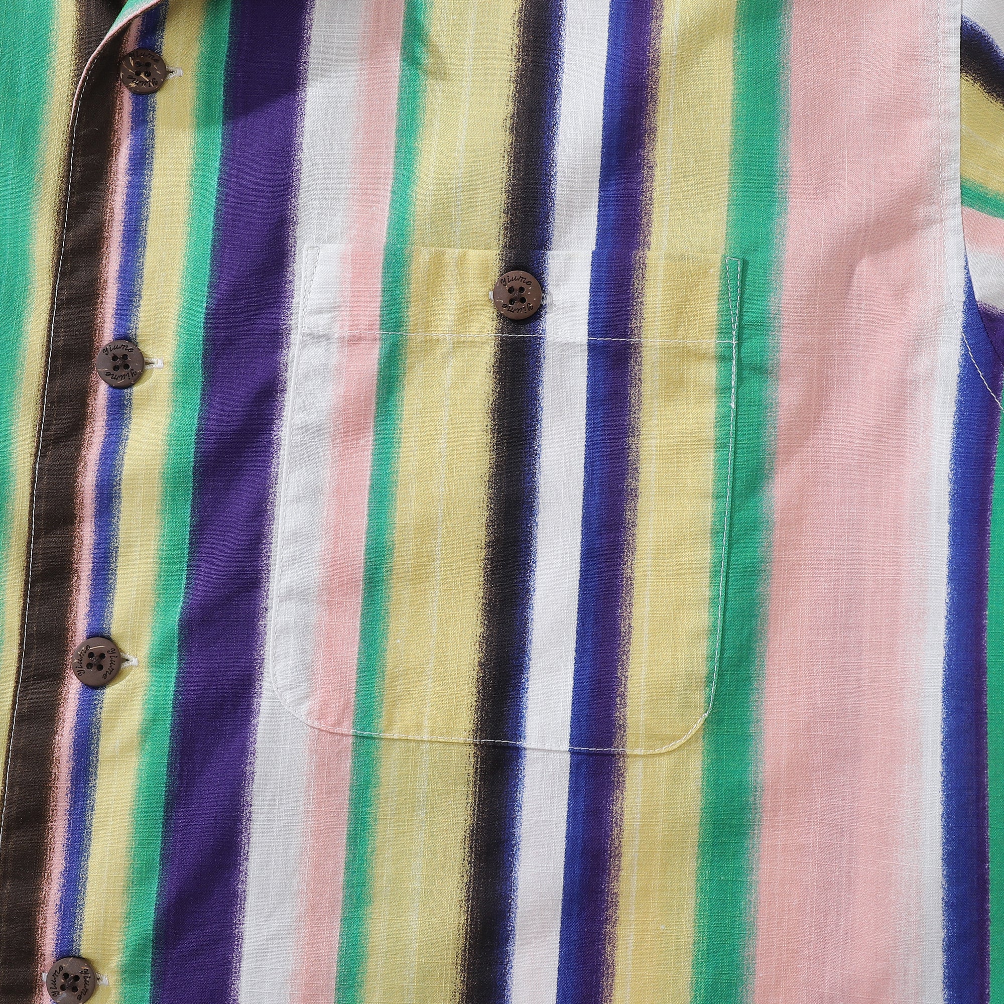 Hawaiian Shirt For Men Rainbow Stripe Shirt Camp Collar 100% Cotton By Amy
