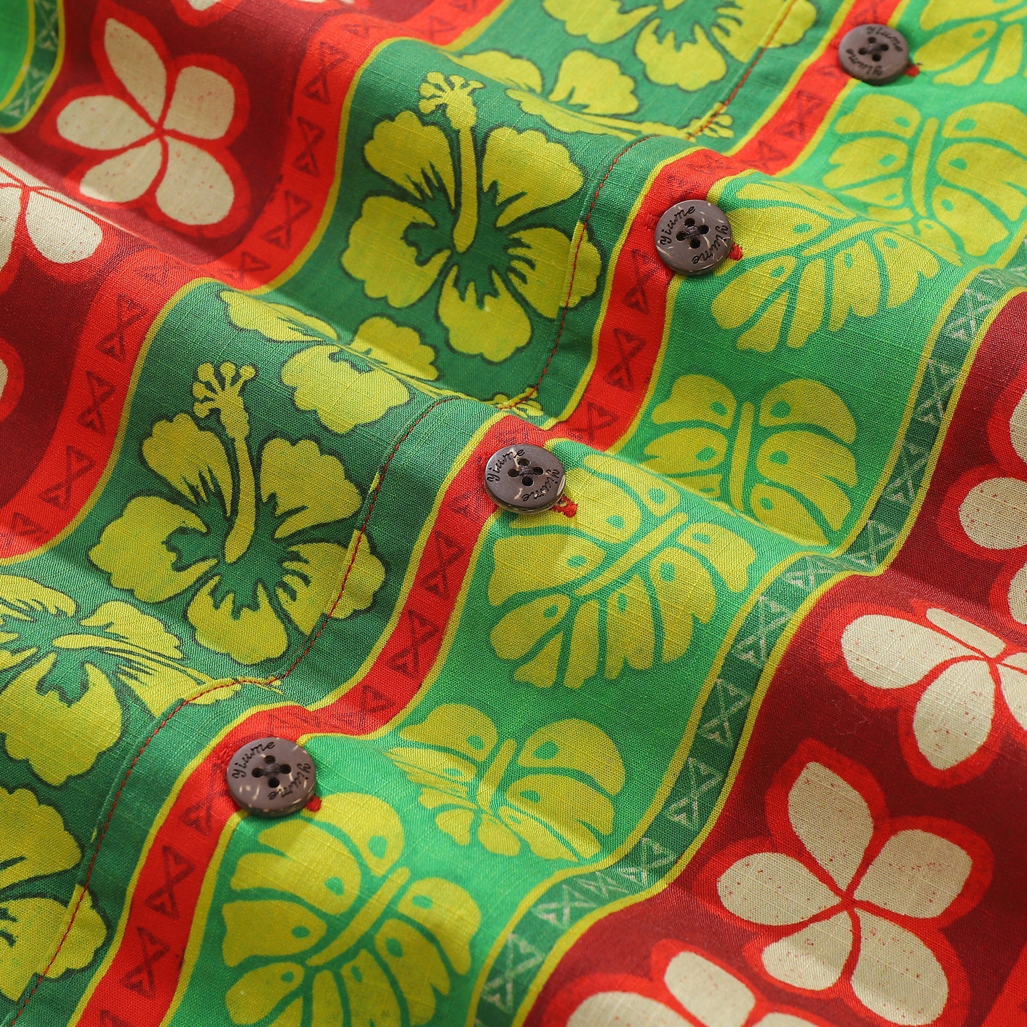 Hawaiian Shirt For Men Vertical Garden Shirt Camp Collar 100% Cotton By Amy