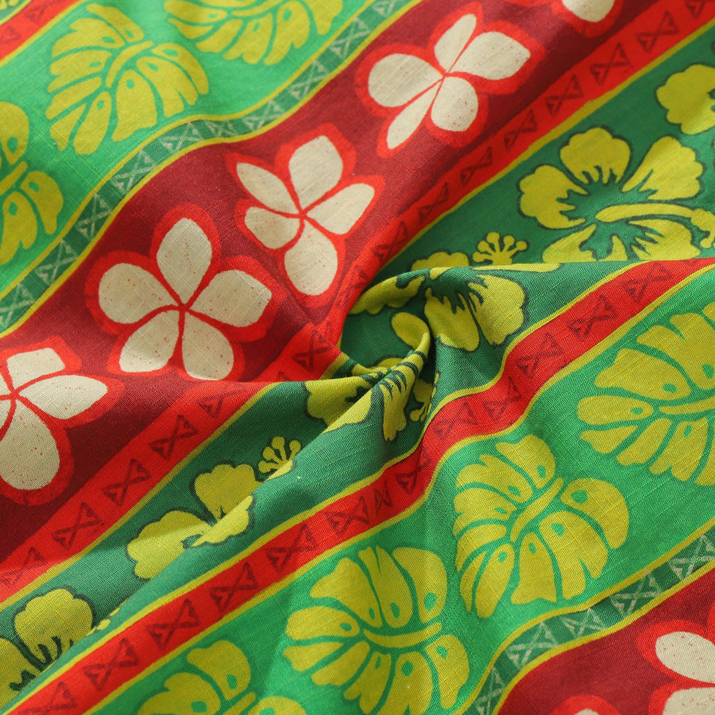 Hawaiian Shirt For Men Vertical Garden Shirt Camp Collar 100% Cotton By Amy