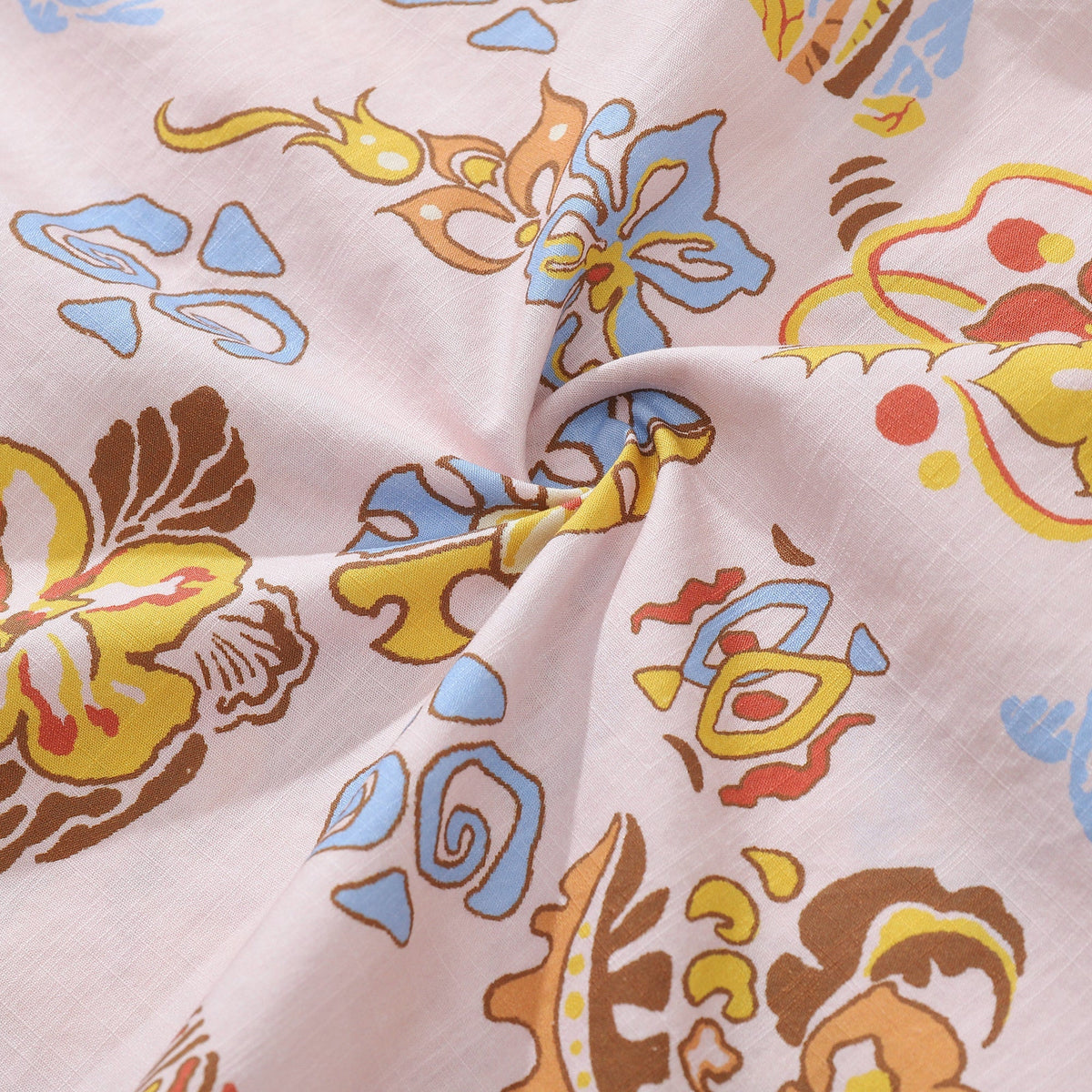 Men's Hawaiian Shirt Pink Retro Era Print Cotton Button-down Short Sleeve Aloha Shirt By Evan
