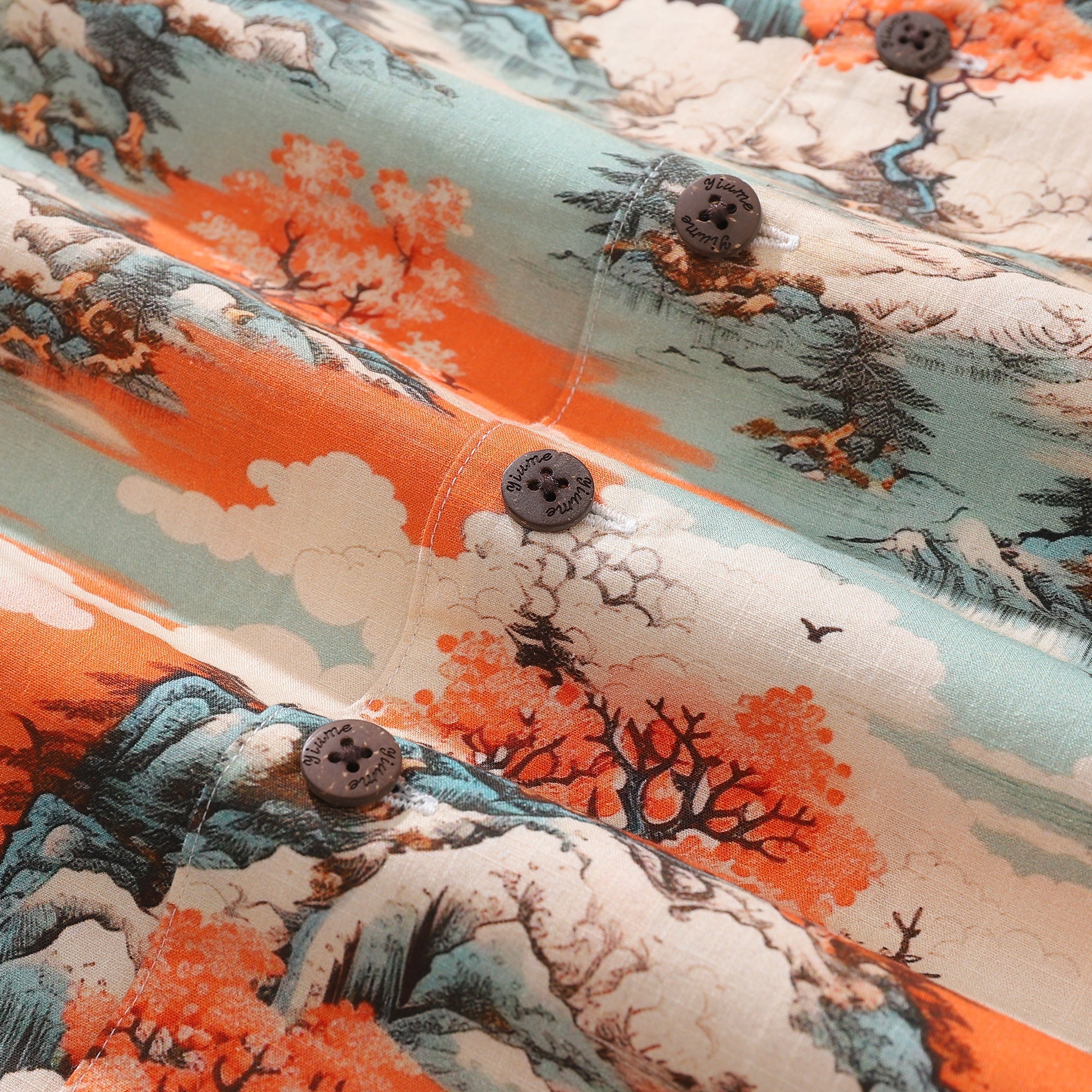 Hawaiian Shirt For Men 1950s Vintage Nature's Majesty Shirt Camp Collar 100% Cotton By Amy