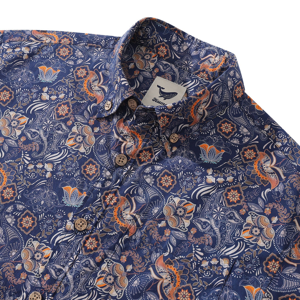 Men's Hawaiian Shirt Floral Series 4 Print Cotton Button-down Short Sleeve Aloha Shirt By Sun