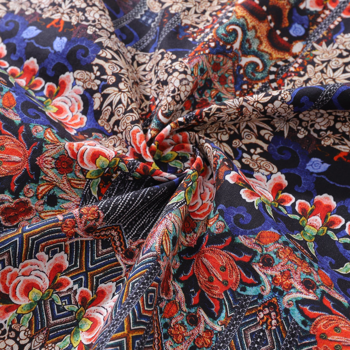 Men's Hawaiian Shirt Blossoms of Antiquity Print 1940s Vintage Short Sleeve Aloha Shirt By Amy