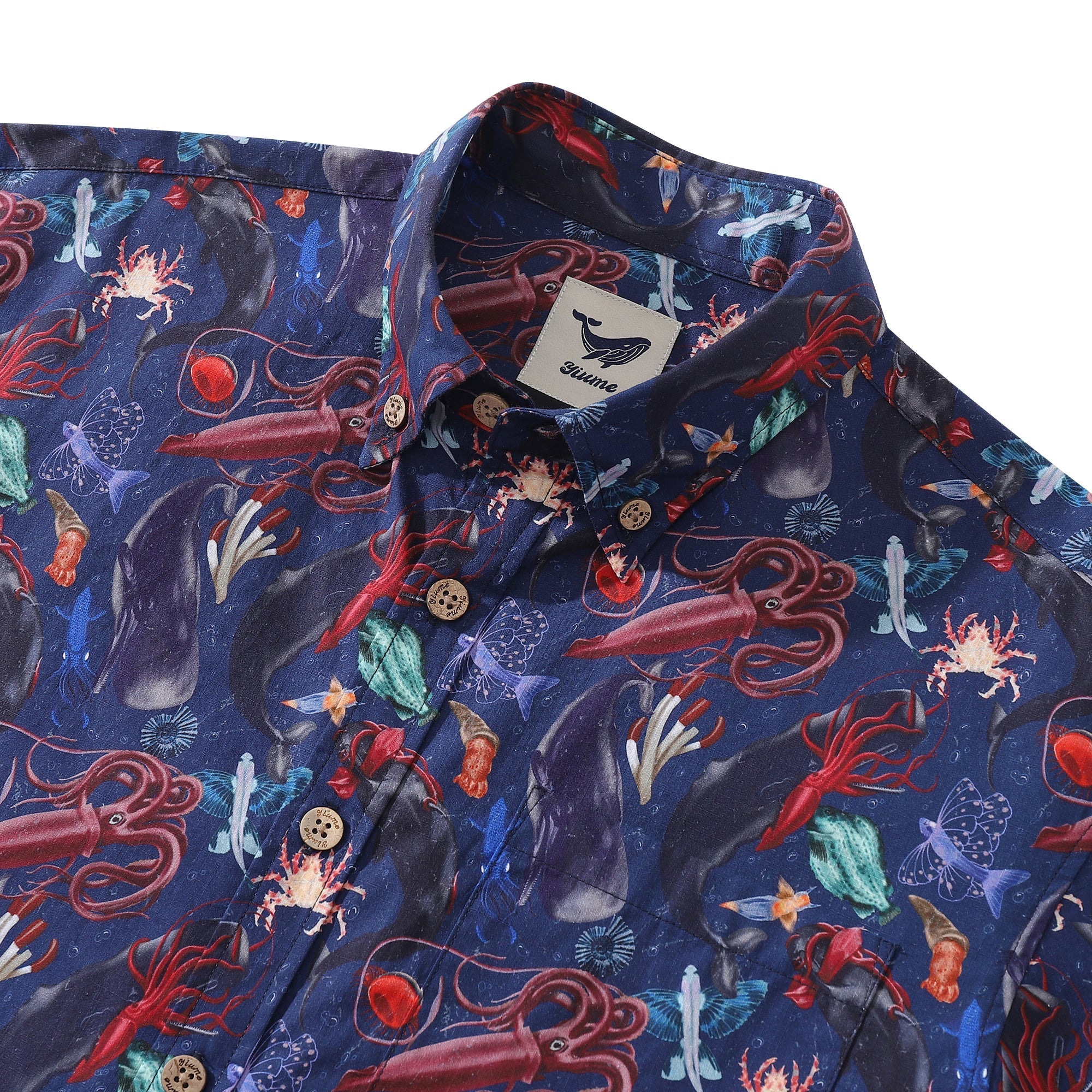 Men's Hawaiian Shirt Leviathan Showdown Print Cotton Button-down Short Sleeve Aloha Shirt By Sun
