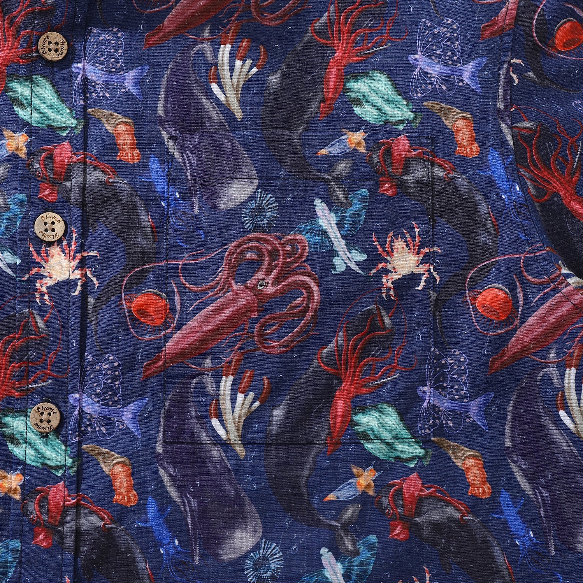 Men's Hawaiian Shirt Leviathan Showdown Print Cotton Button-down Short Sleeve Aloha Shirt By Sun
