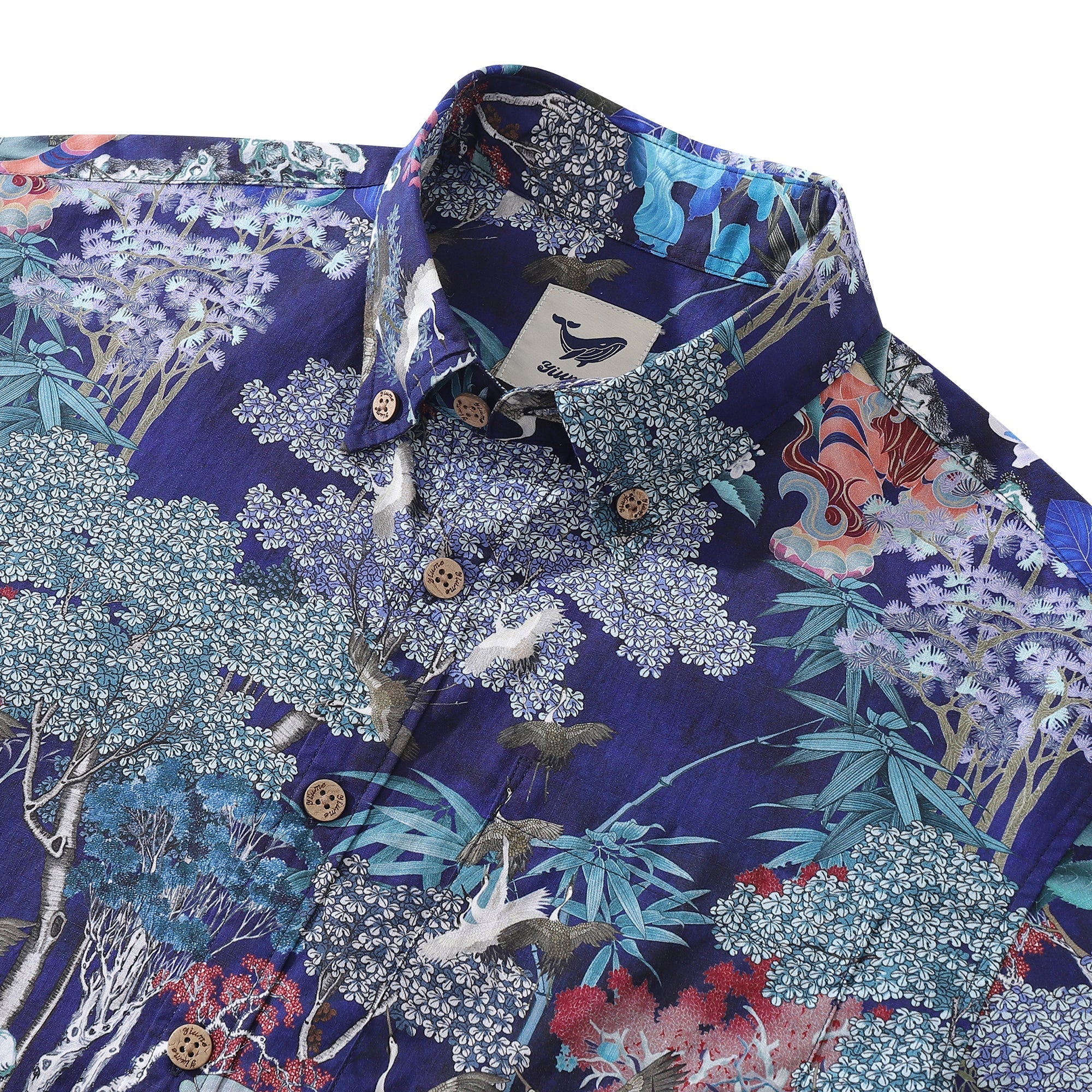 Men's Hawaiian Shirt 1950s Vintage Print Cotton Button-down Short Sleeve Aloha Shirt By Sylvia