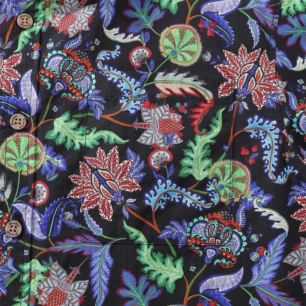 Men's Hawaiian Shirt Vibrant Vines Print Cotton Button-down Short Sleeve Aloha Shirt By Amy