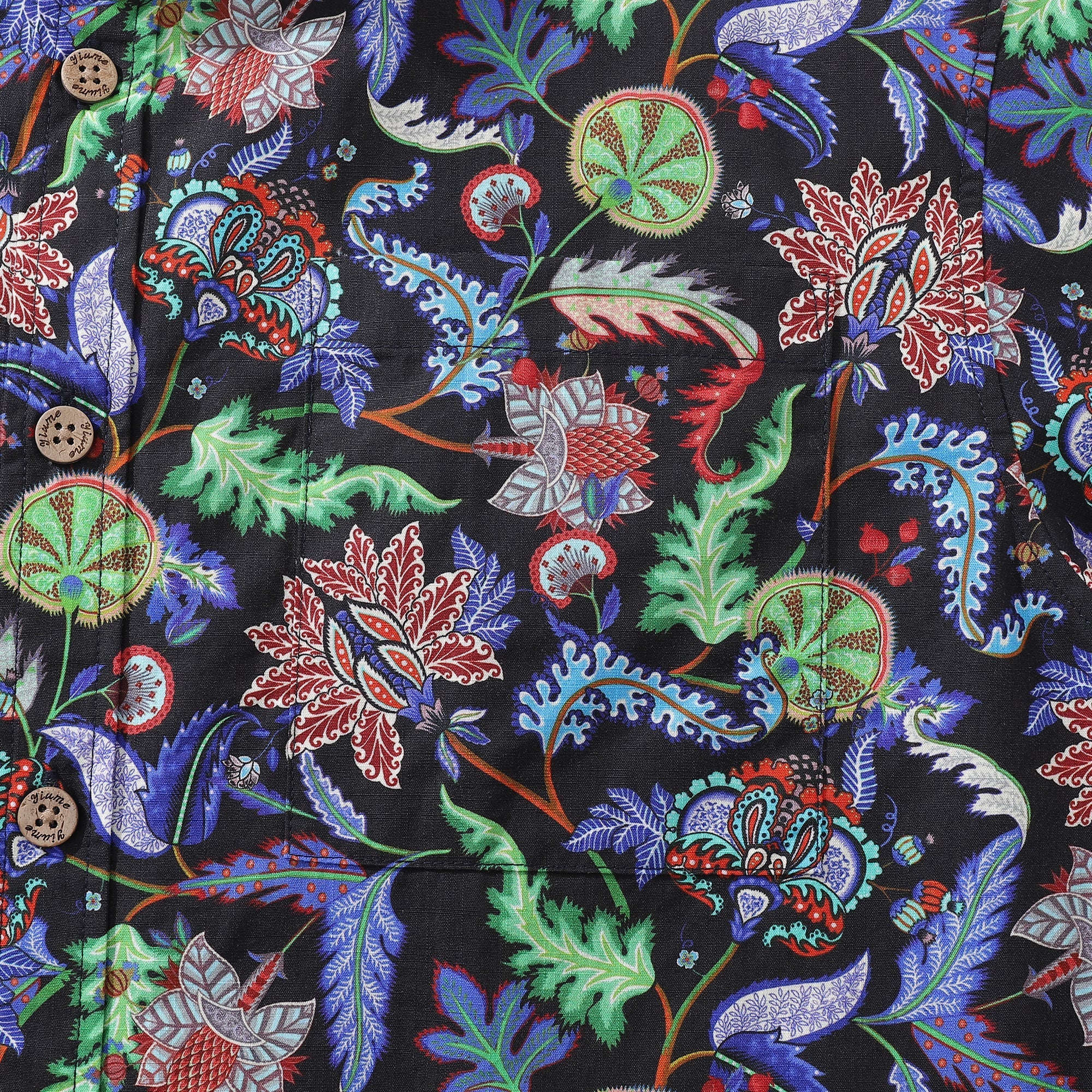 Men's Hawaiian Shirt Vibrant Vines Print Cotton Button-down Short Sleeve Aloha Shirt By Amy