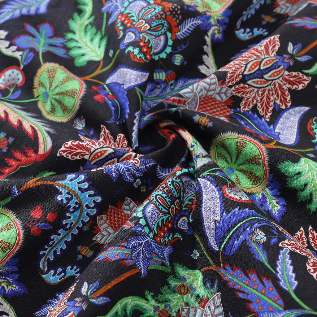 Men's Hawaiian Shirt Vibrant Vines Print Cotton Button-down Short Sleeve Aloha Shirt By Amy