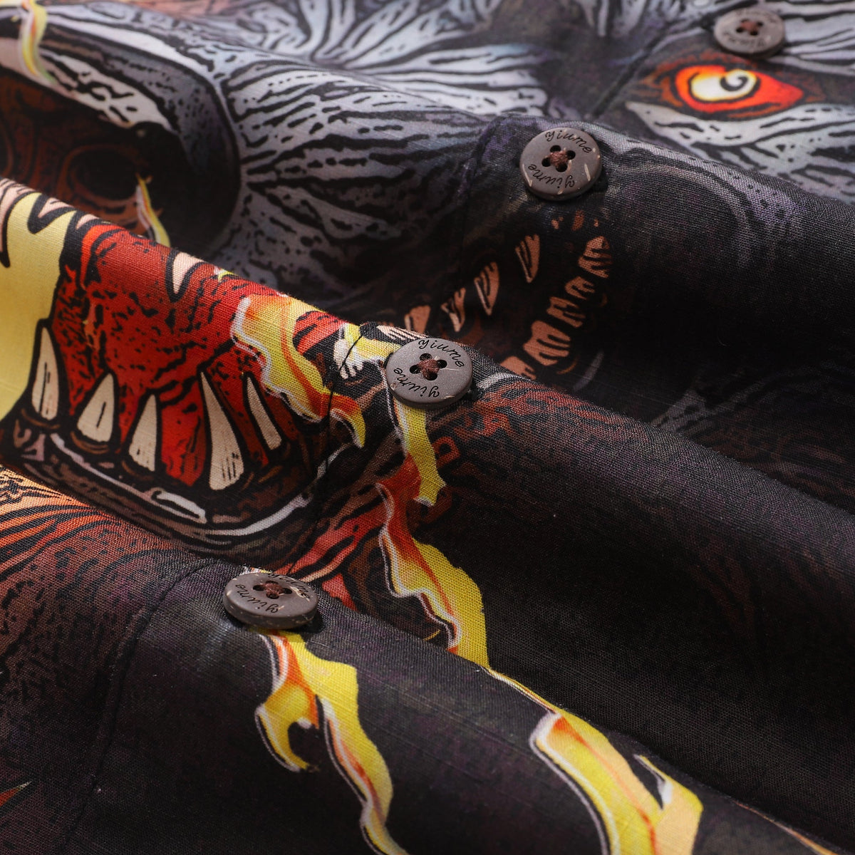 Hawaiian Shirt For Men Fenrir Print Shirt Camp Collar 100% Cotton By Cigar