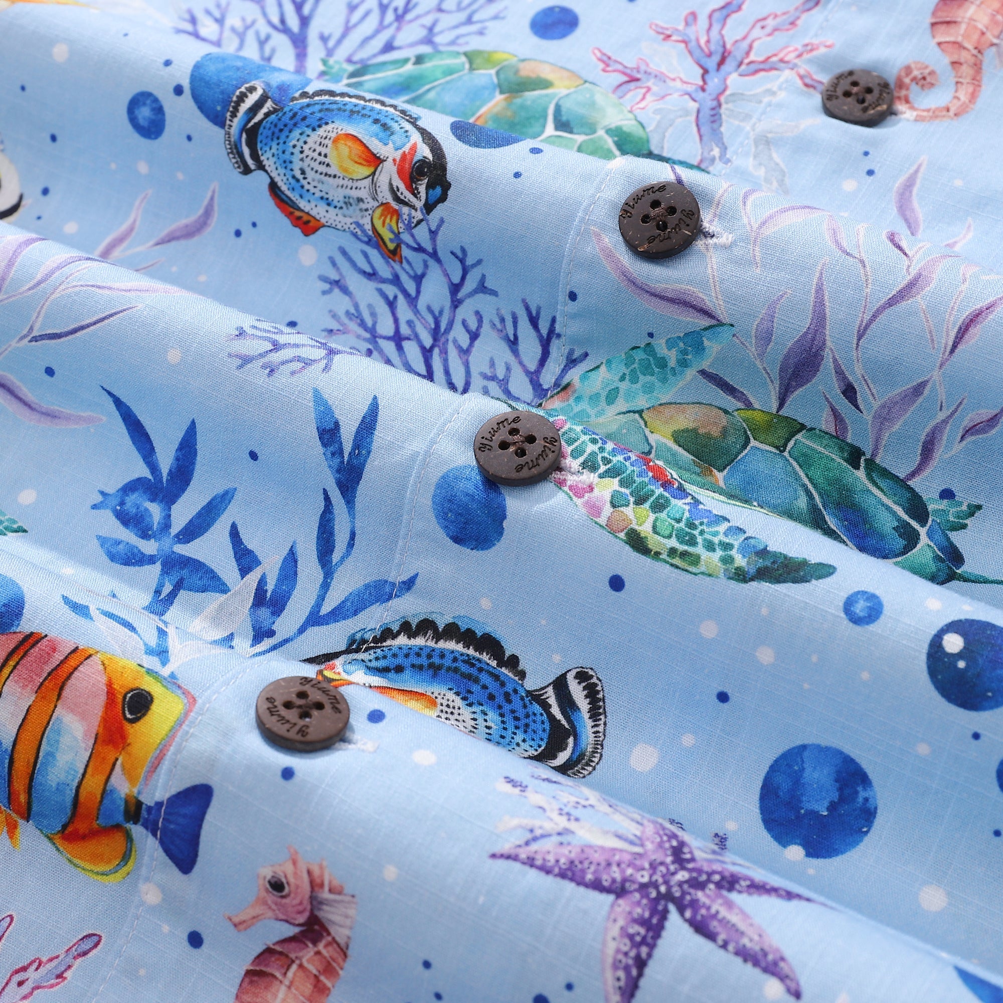Hawaiian Shirts For Men Vintage Cotton Underwater World Short Sleeve Aloha Shirt By Amy
