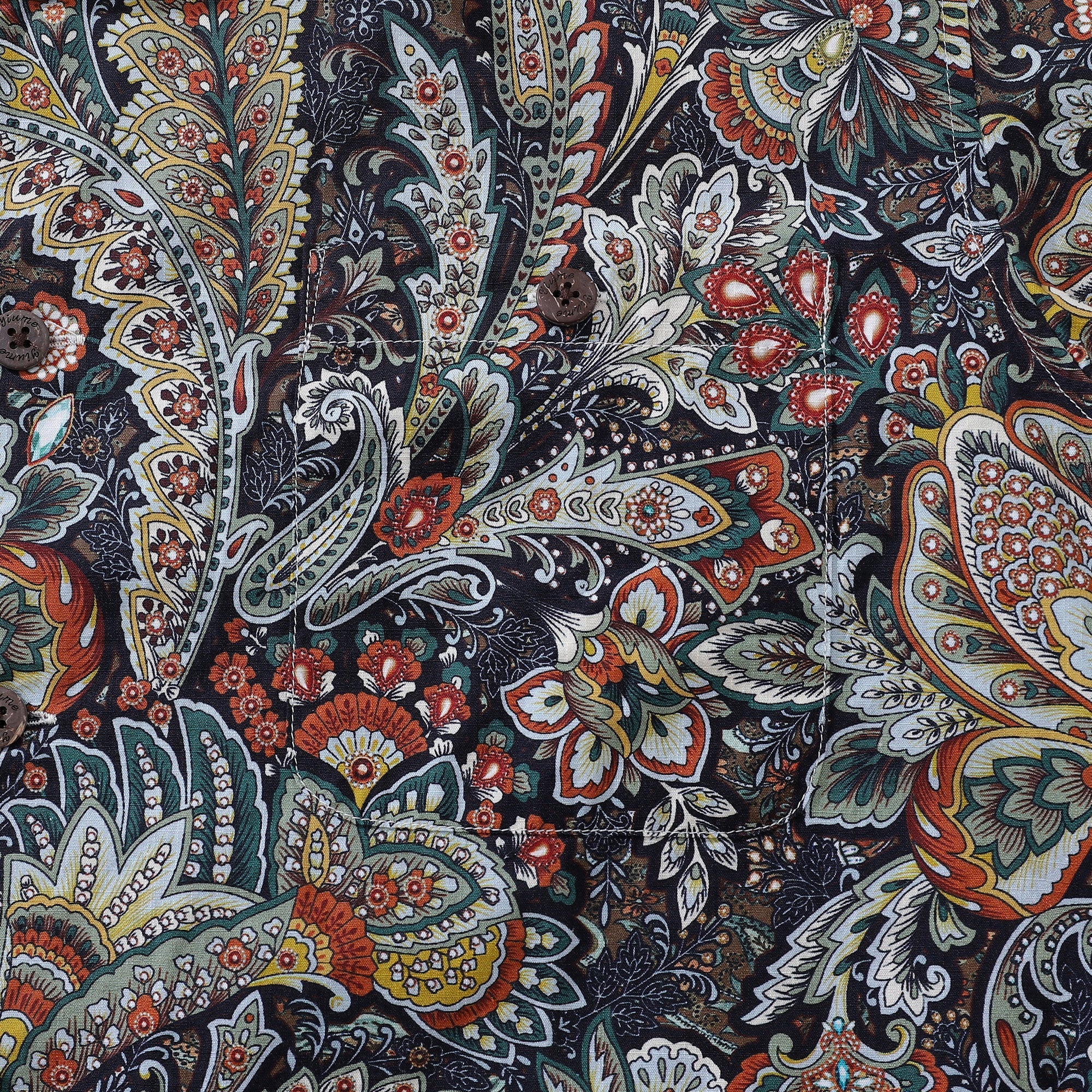 Hawaiian Shirt For Men Scrollwork Shirt Camp Collar 100% Cotton By Sylvia