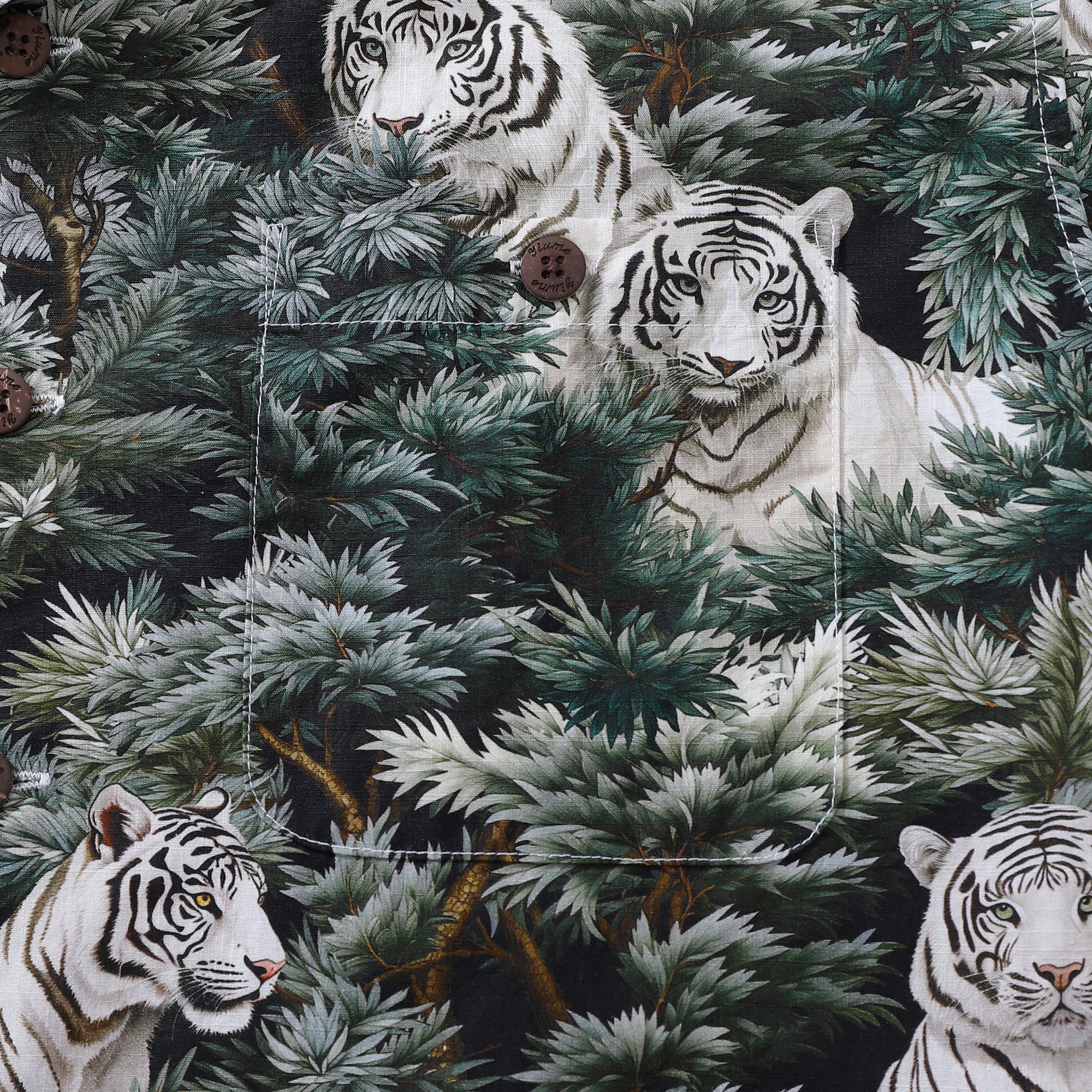 Hawaiian Shirt For Men Mighty Beast in the Pines Shirt Camp Collar 100% Cotton By Amy
