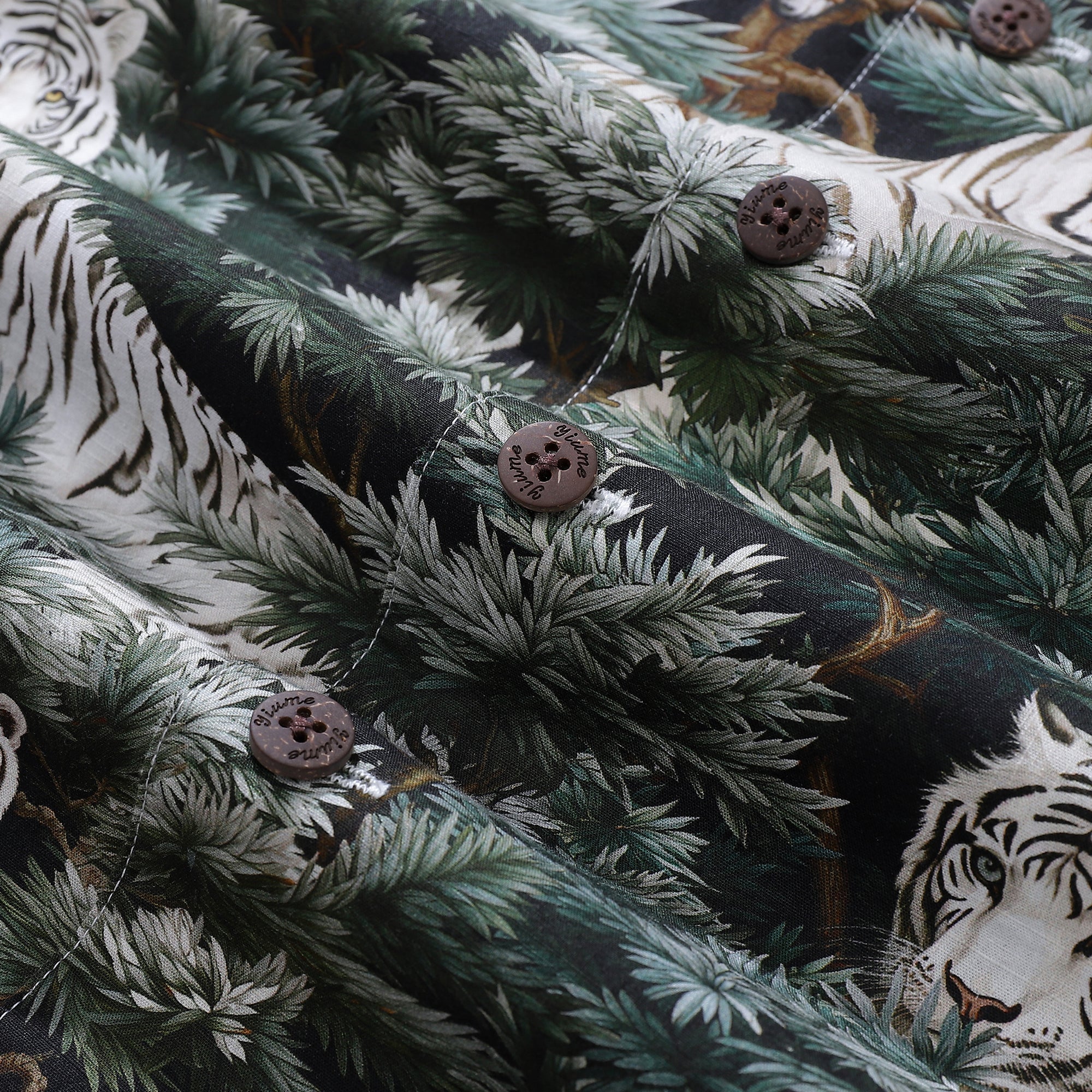 Hawaiian Shirt For Men Mighty Beast in the Pines Shirt Camp Collar 100% Cotton By Amy