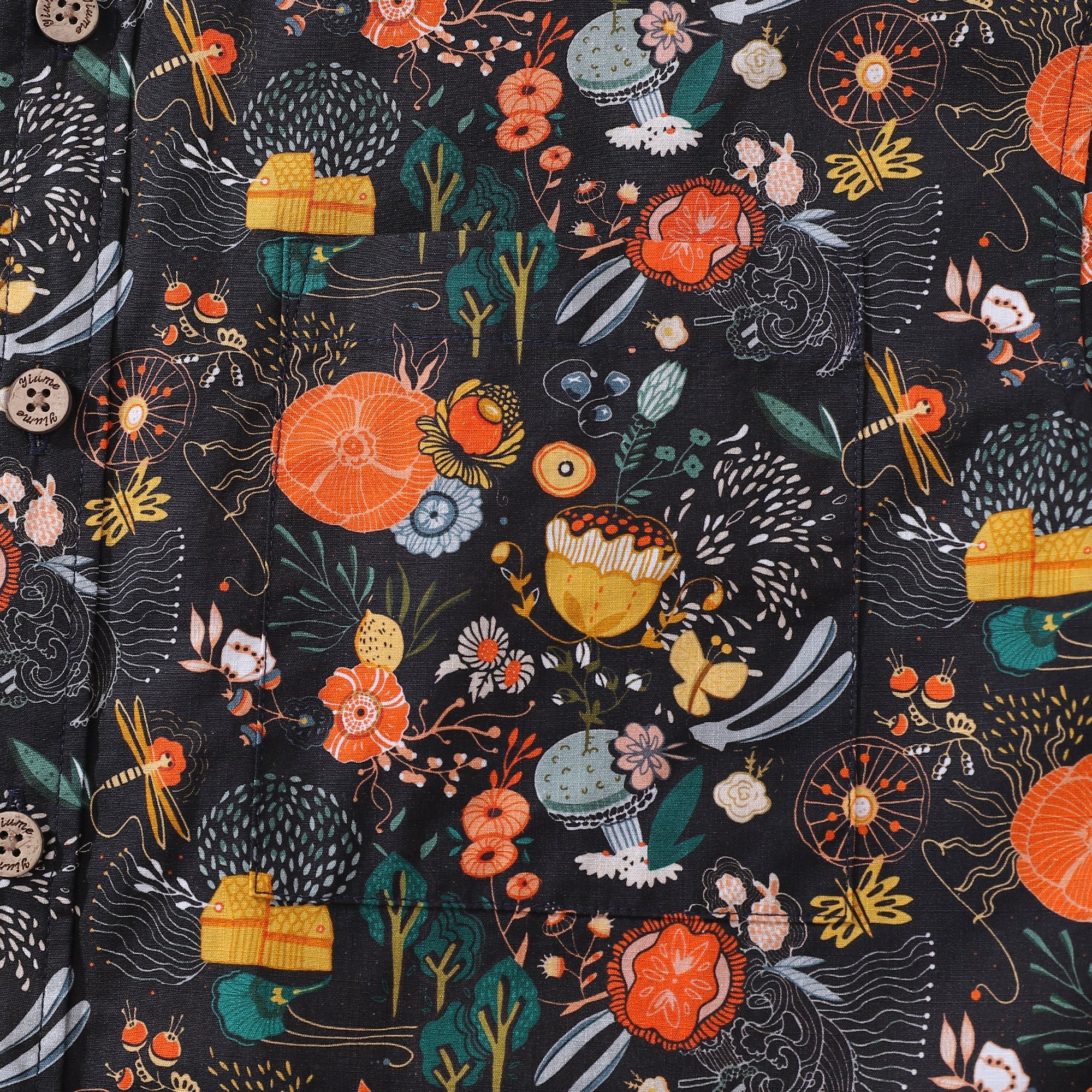 Men's Hawaiian Shirt The Secret Garden Print By Lucille Pattern Cotton Button-down Short Sleeve Aloha Shirt
