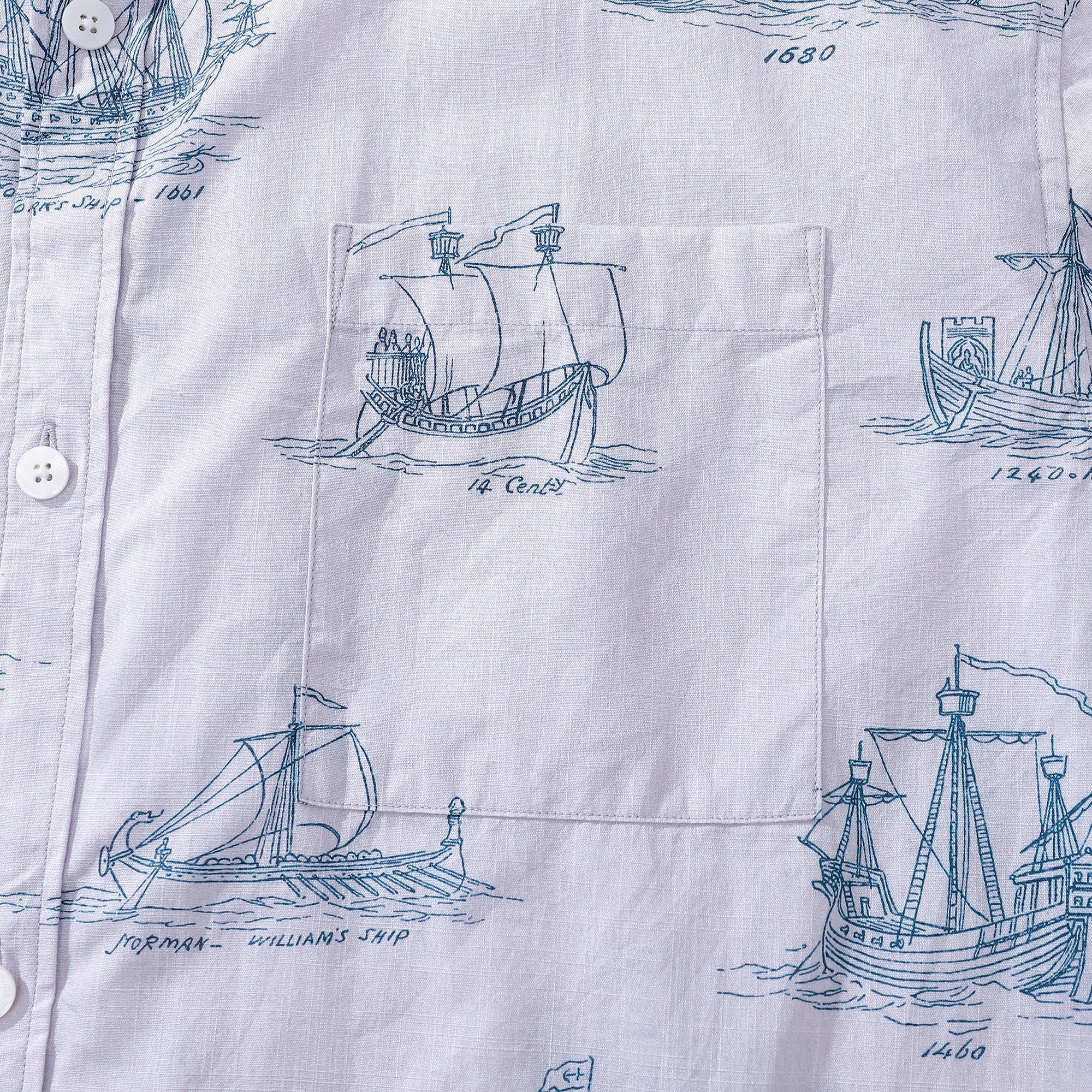 Hawaiian Shirt For Men Ship And Boat Drawing Short Sleeve Designer Shirt By Amy