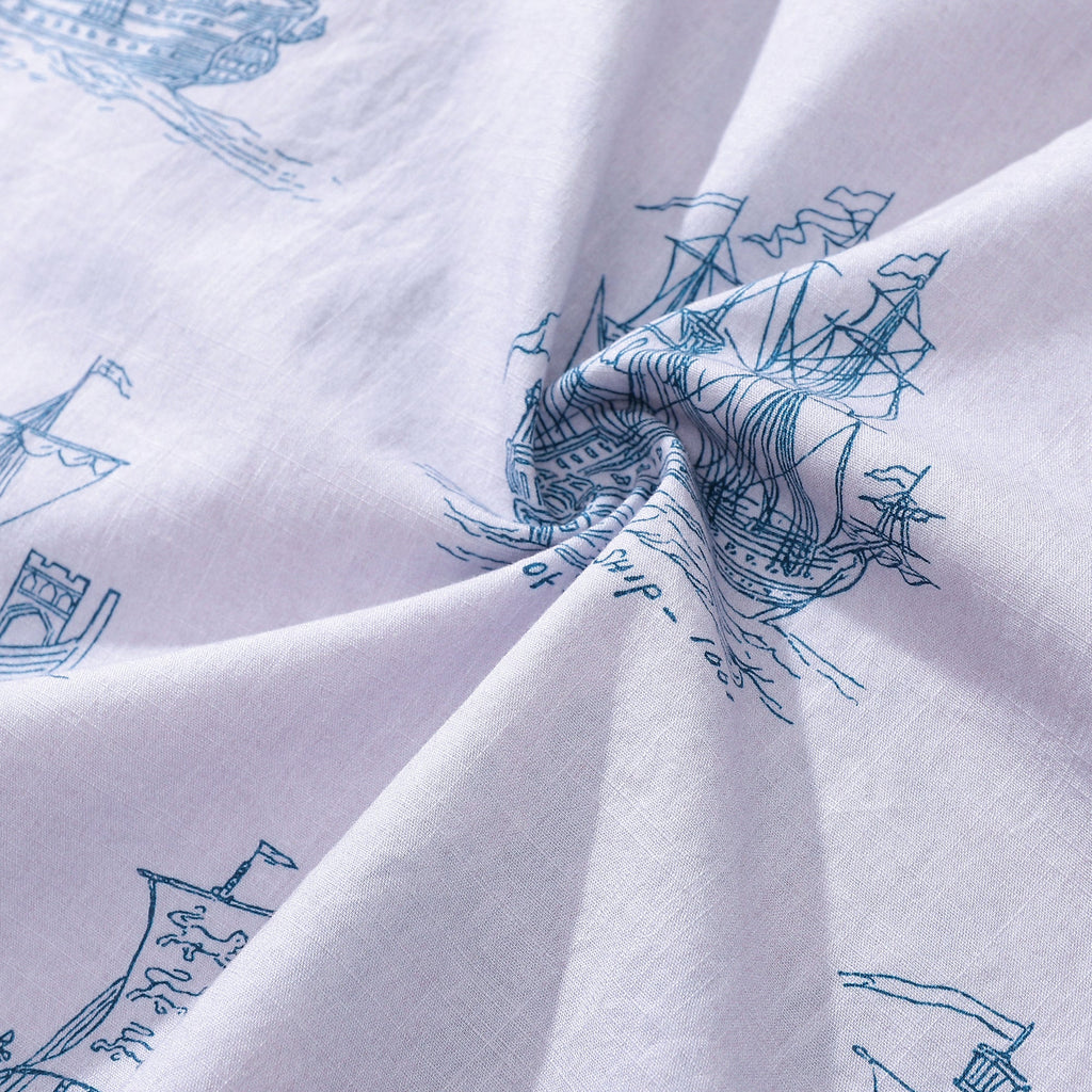 Hawaiian Shirt For Men Ship And Boat Drawing Short Sleeve Designer Shirt By Amy