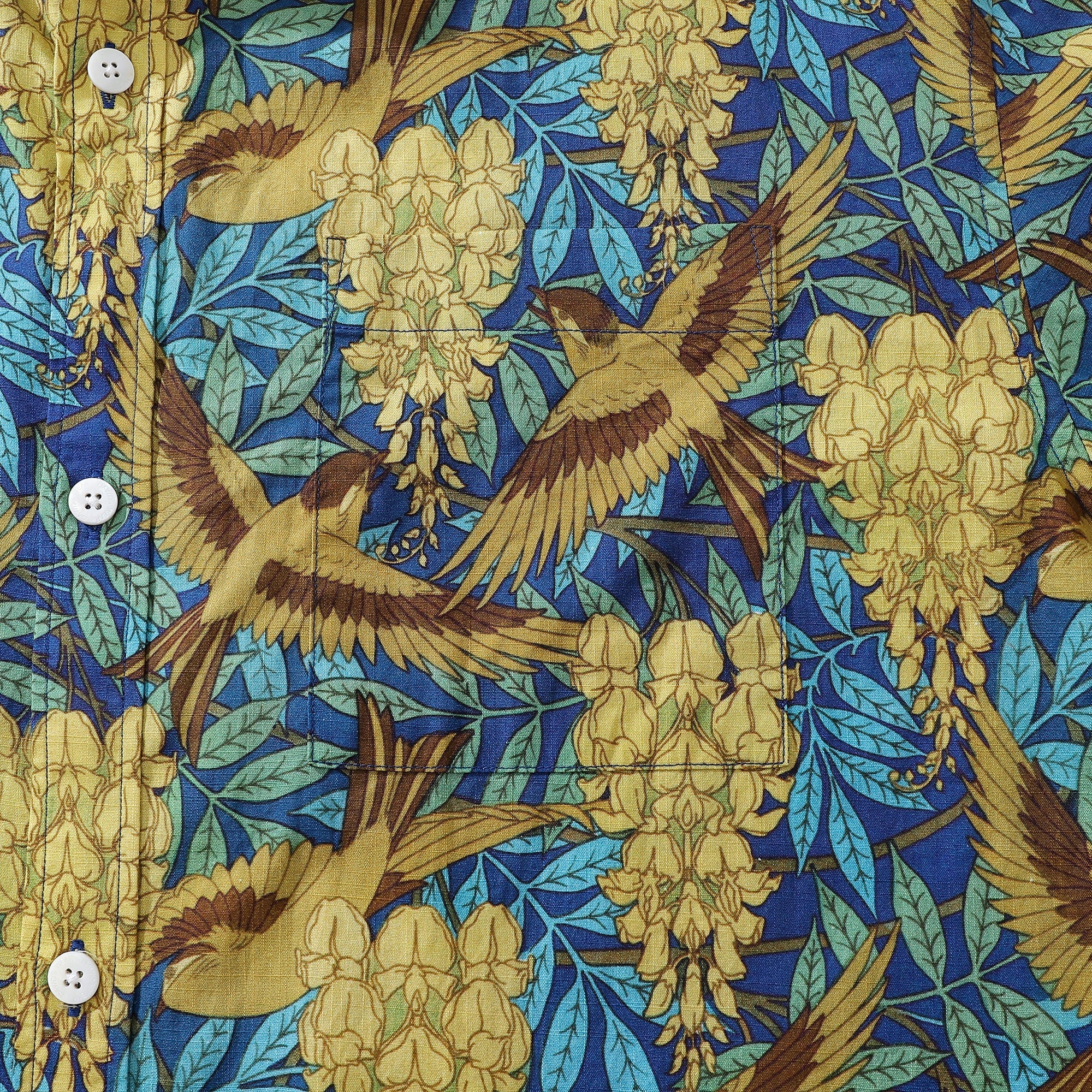 Hawaiian Shirts For Men Maurice Pillard Verneuil Birds and Wisteria Designer Shirt Short Sleeve By Amy