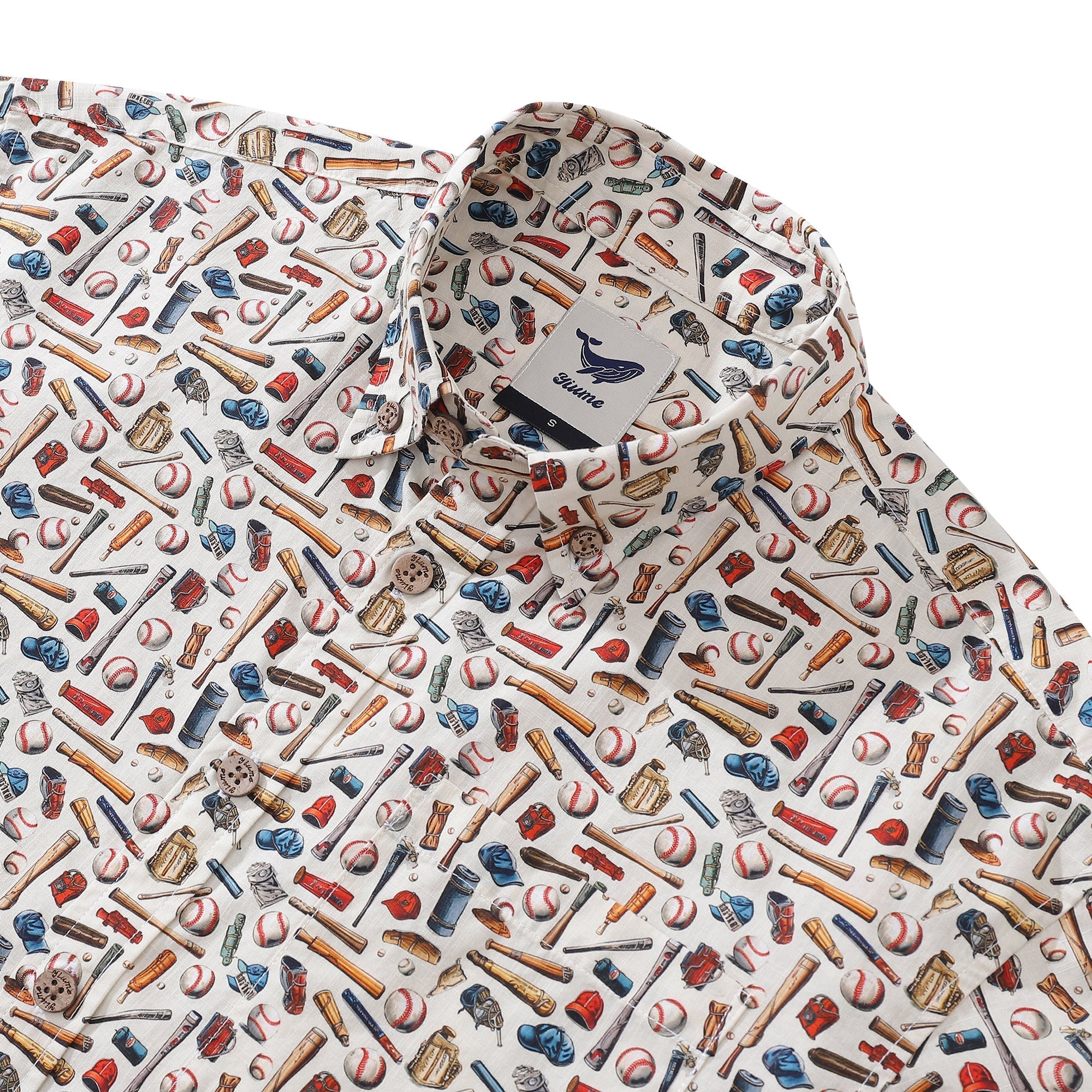 Men's Hawaiian Shirt Field of Dreams Print Cotton Button-down Short Sleeve Aloha Shirt By Amy