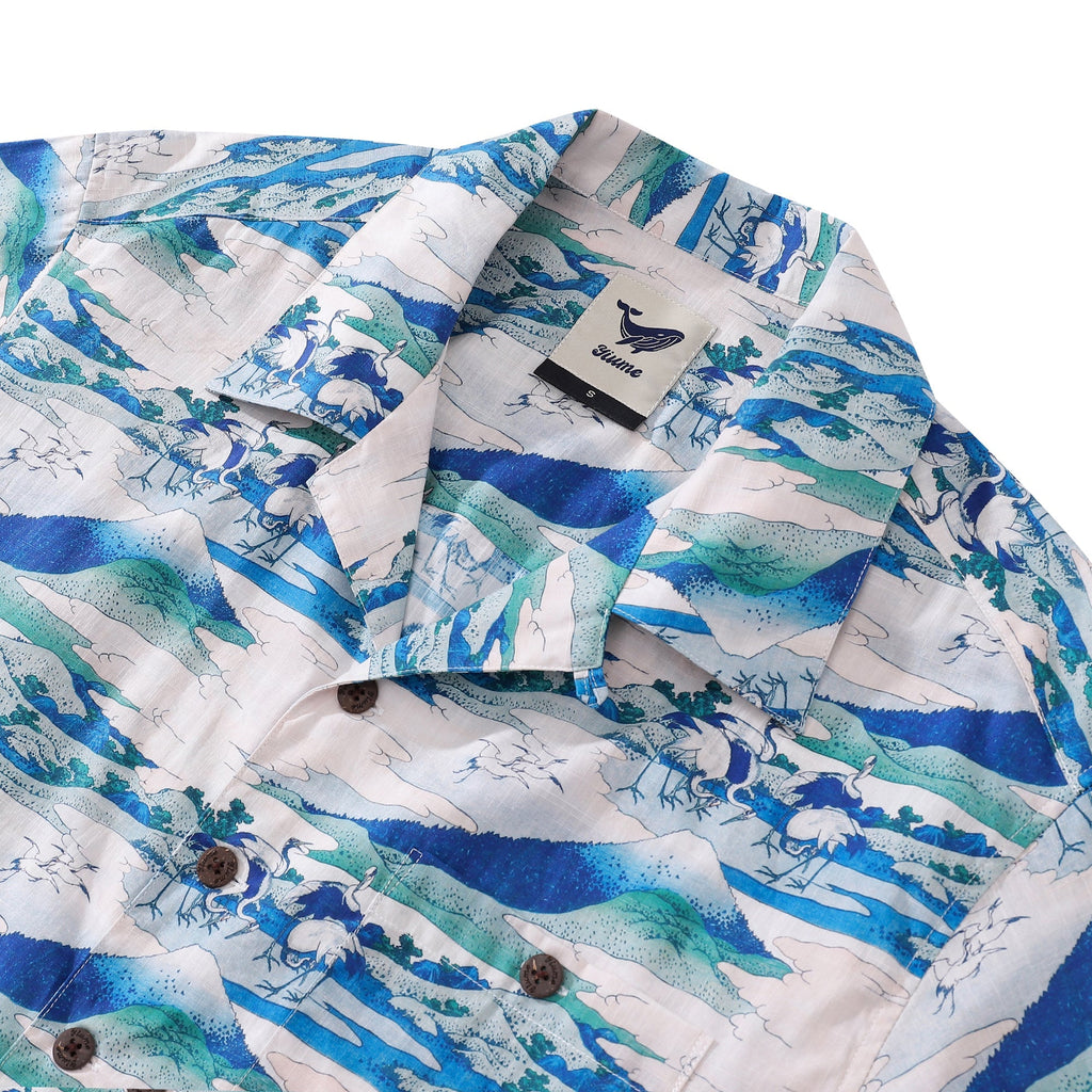 Hawaiian Shirt For Men Umezawa Manor in Sagami Province Shirt Camp Collar 100% Cotton By Amy